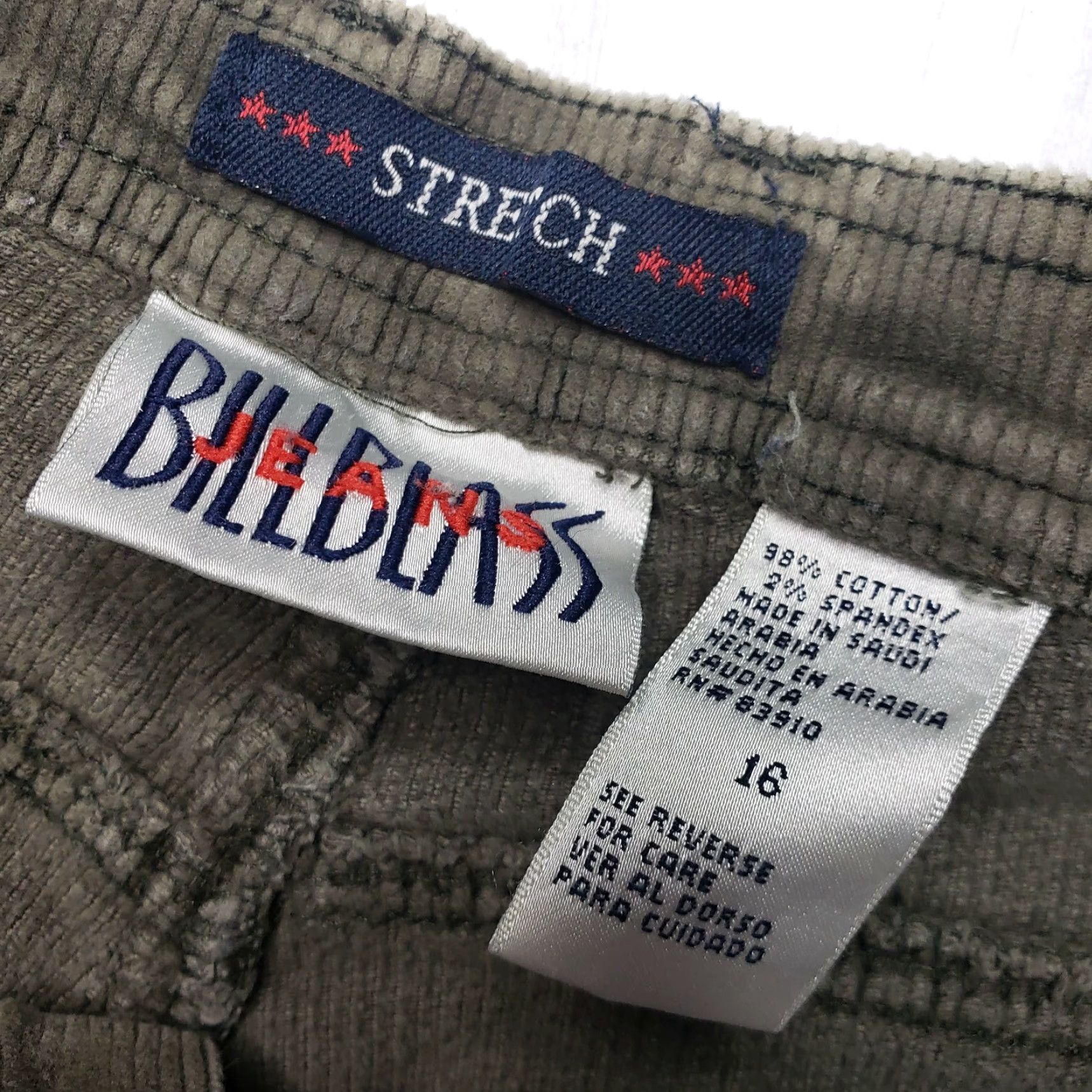 Bill Blass VINTAGE Bill Blass Womans 16 Olive Green Corduroy Straight Leg Pants Pockets Jeans Casual Formal Womens Pants 16 29" Inseam 98% Cotton 2% Spandex Size 38" / US 16 / IT 52 - 3 Thumbnail