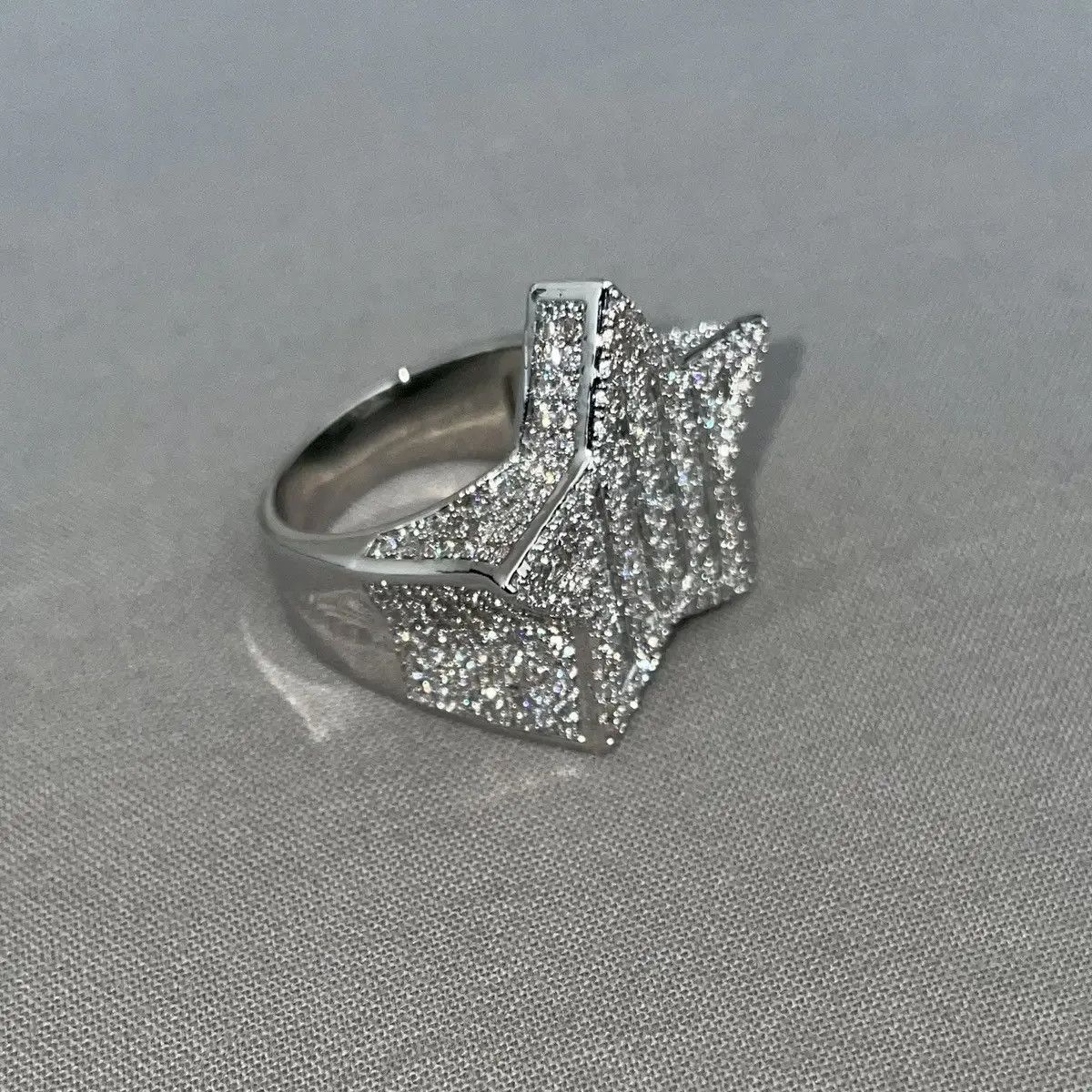 Jewelry Silver color iced out ring Star Size ONE SIZE - 10 Thumbnail