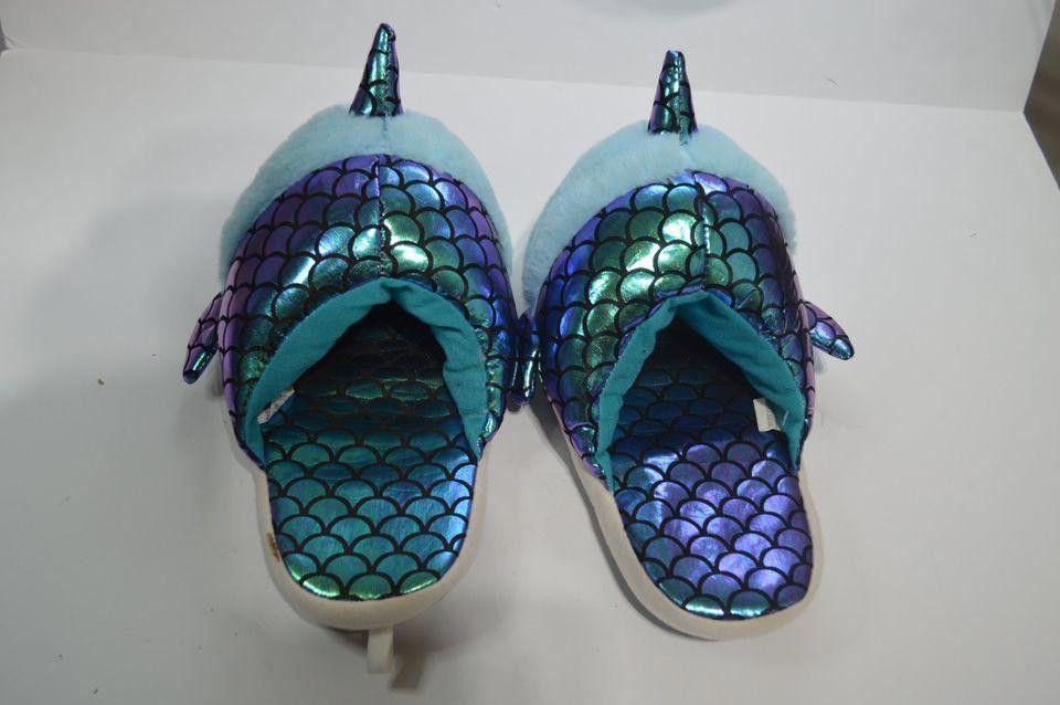 Designer Narwhal-Themed Plush Slippers (Size 5/6) - Cozy & Magical Size US 6 / IT 36 - 1 Thumbnail
