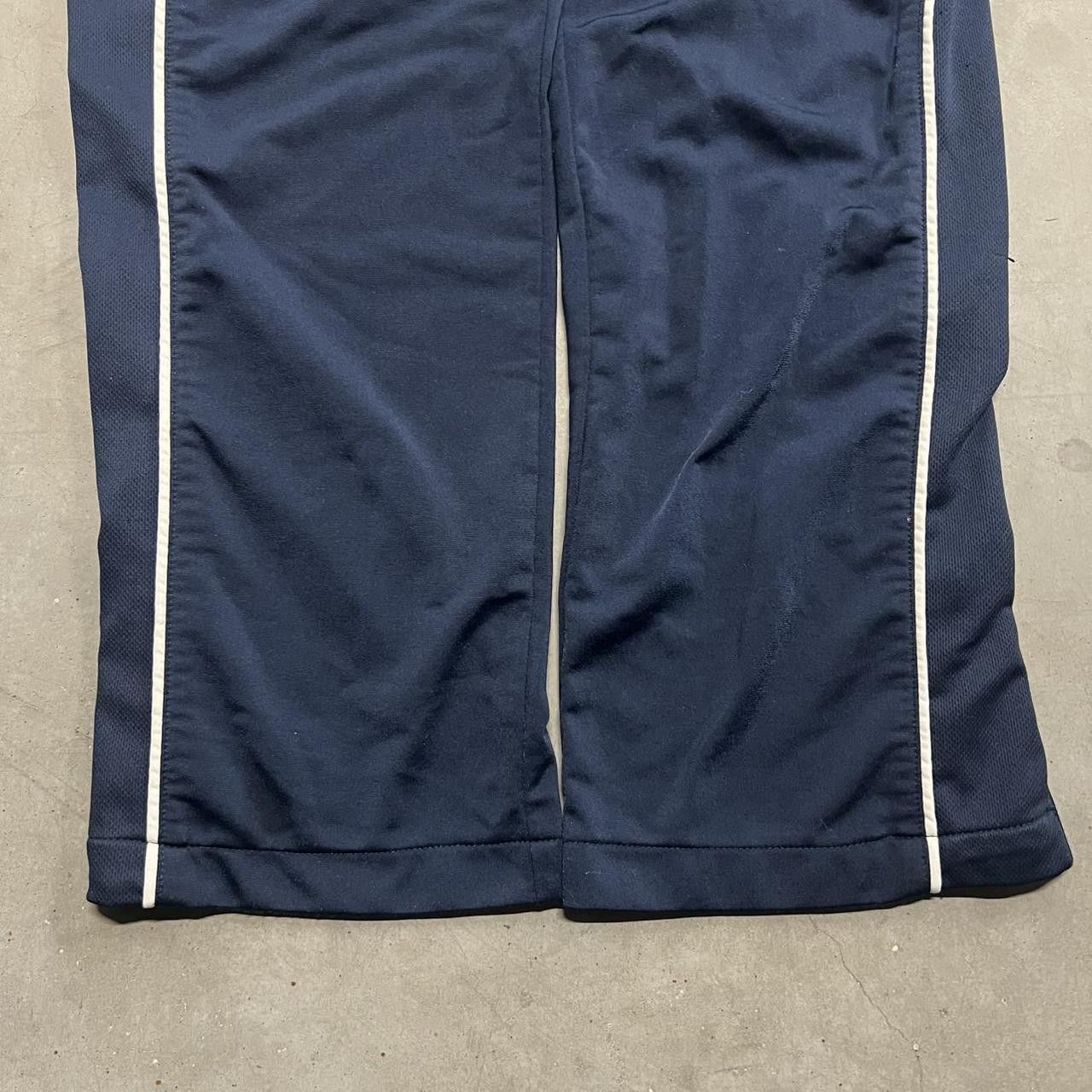 Vintage Crazy Vintage Y2K/2000s Navy Blue Striped Trackpants with pockets and leg zippers! Size US 30 / EU 46 - 4 Thumbnail