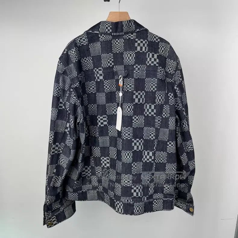 Louis Vuitton Louis Vuitton Black Checkerboard Denim Jacket Size US M / EU 48-50 / 2 - 2 Thumbnail