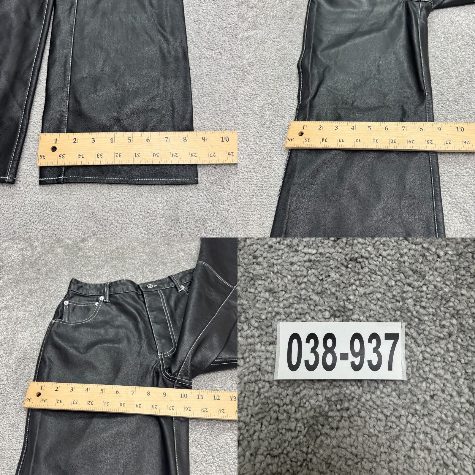 Free People We The Free Faux Leather Flared Pants Women 0 Black High Rise Button Fly Size 25" / US 0 / IT 36 - 9 Thumbnail