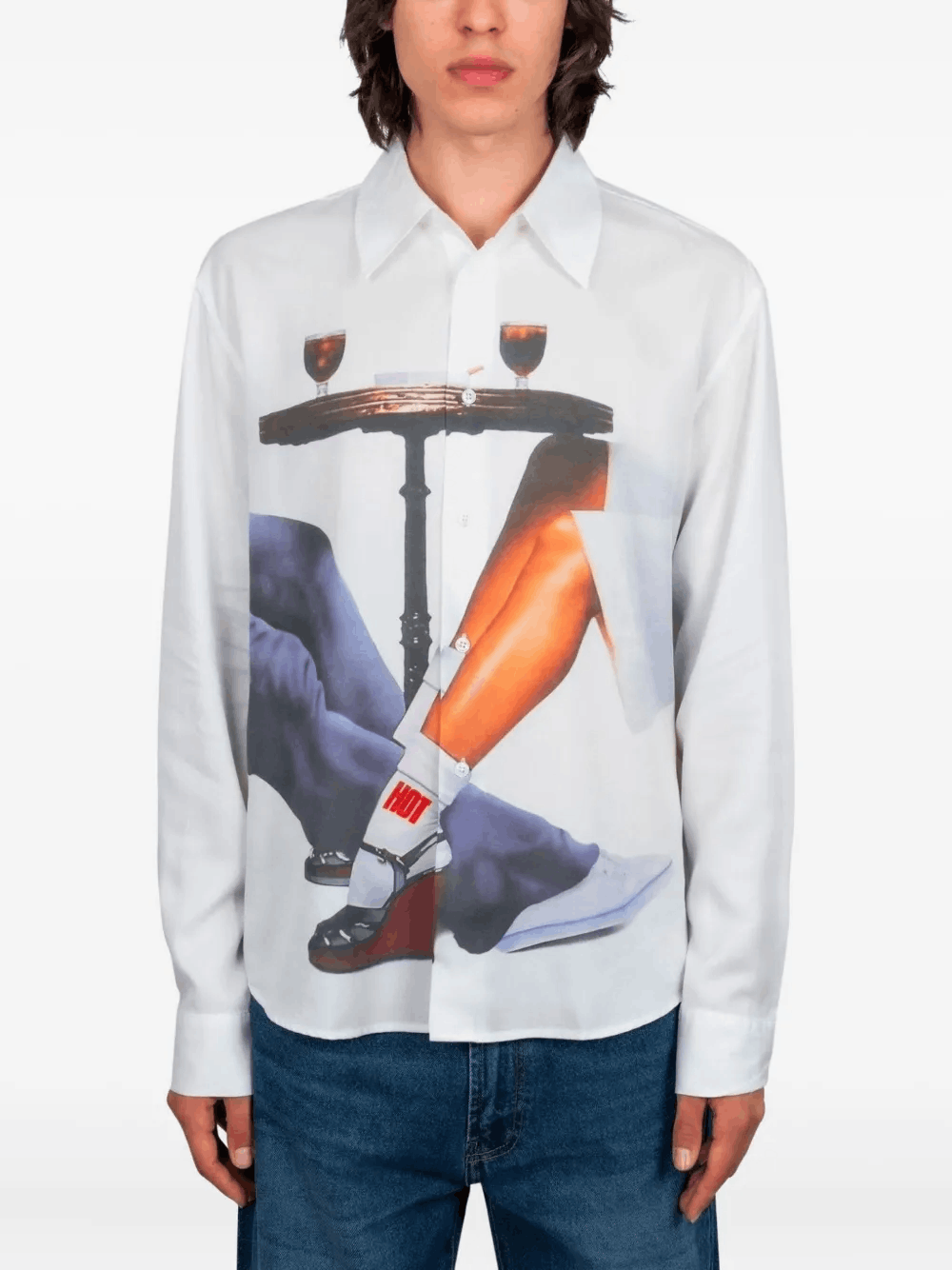Other White Print Long-Sleeved Shirt for Men – Stylish & Versatile Size US M / EU 48-50 / 2 - 3 Thumbnail