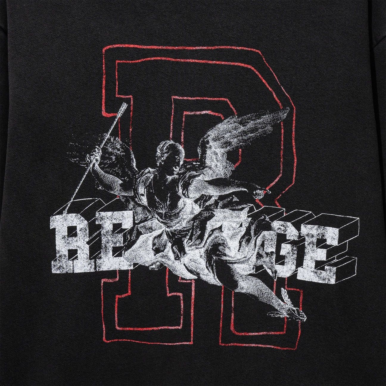 Revenge KOSUKE KAWAMURA FADED ViNTAGE BLACK R-LOGO ANGEL CREWNECK Size US XL / EU 56 / 4 - 16 Thumbnail