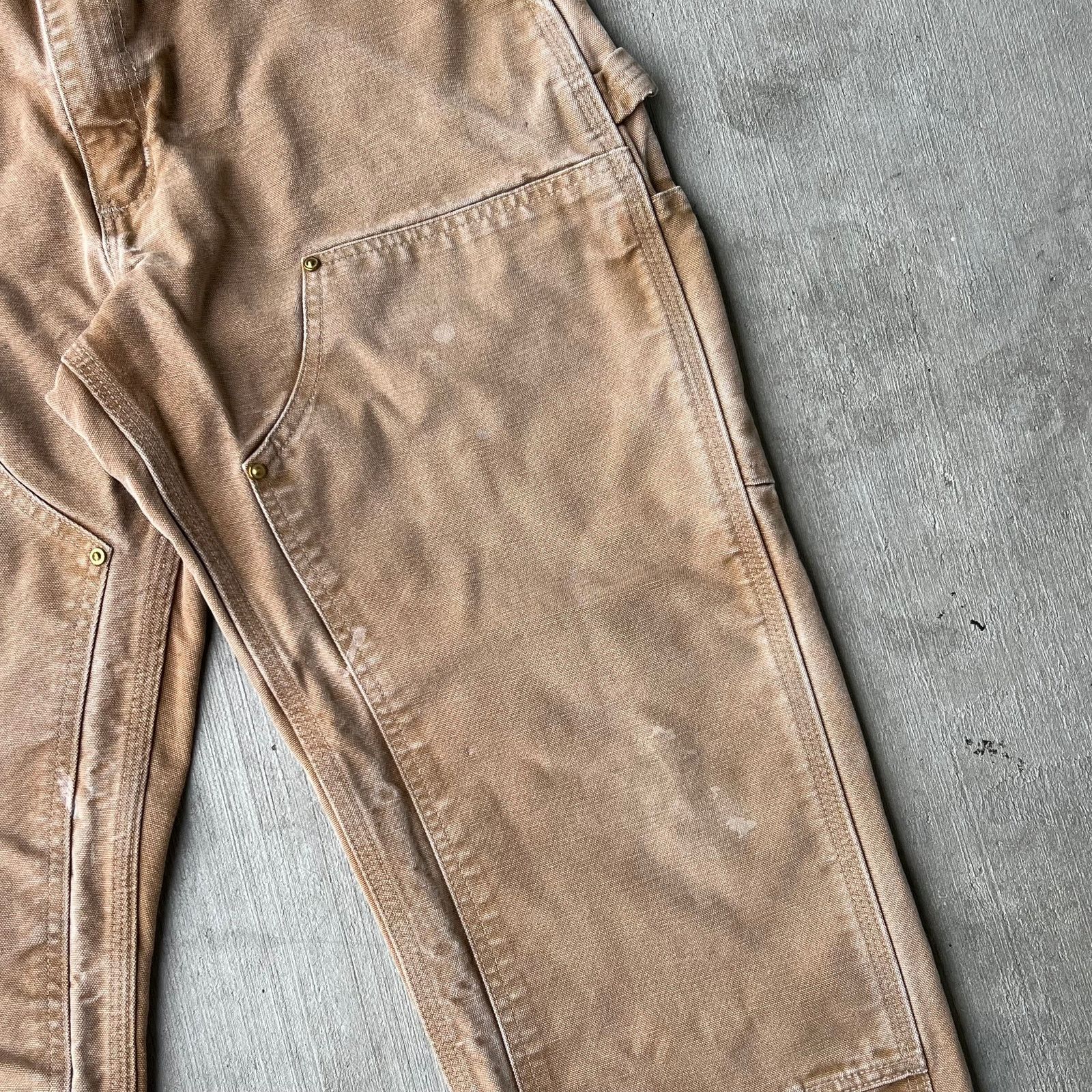 Carhartt × Vintage Carhartt faded brown double knee work wear carpenter pants Size US 31 - 8 Thumbnail