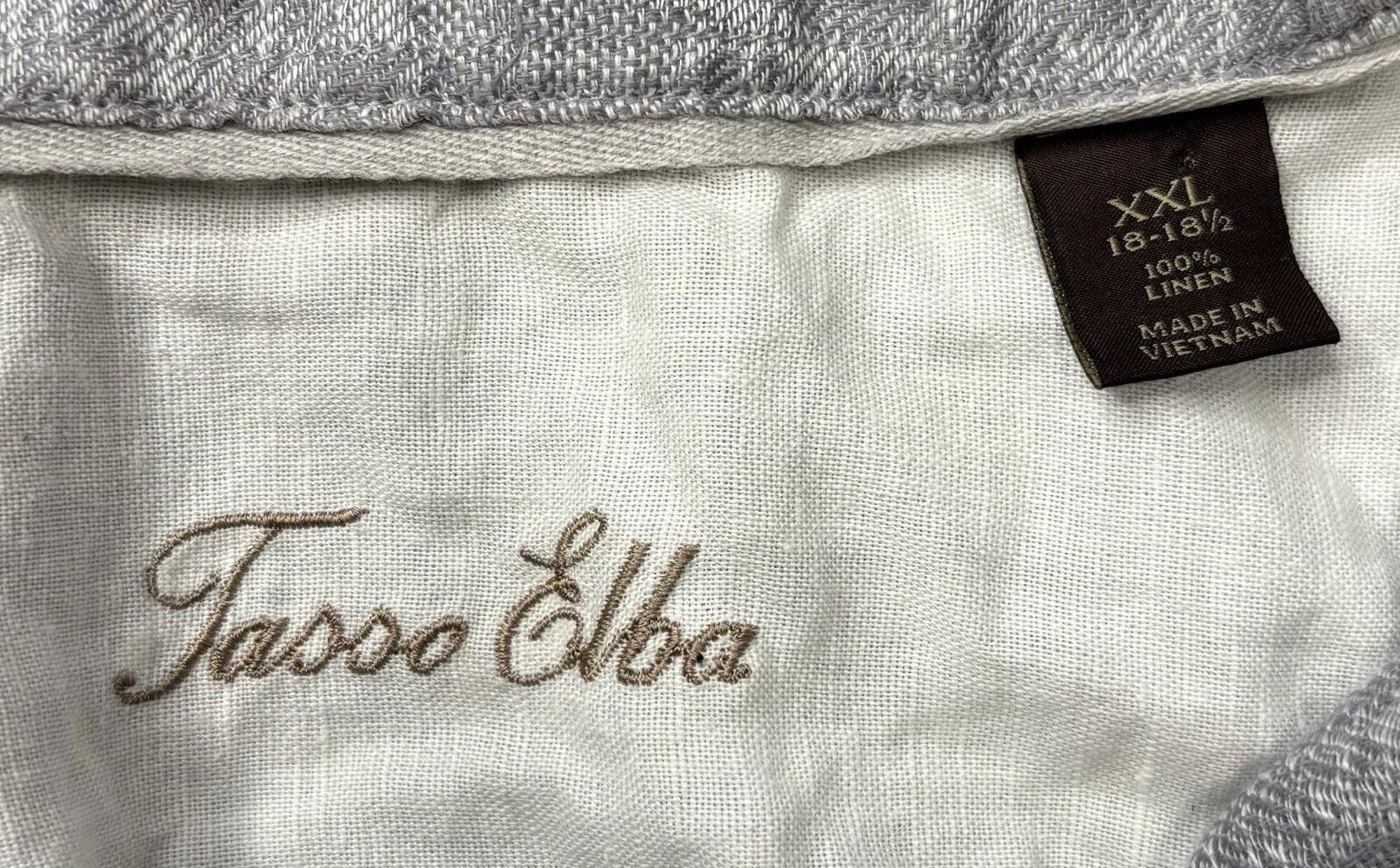 Tasso Elba Tasso Elba Shirt Mens 2XL Linen Geometric Gray Button Down Size US XXL / EU 58 / 5 - 2 Thumbnail