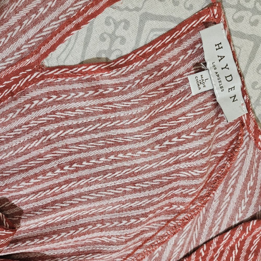 Other Hayden LA Rust Red Cream Striped Boho Short Sleeve Maxi Dre Size L / US 10 / IT 46 - 5 Thumbnail