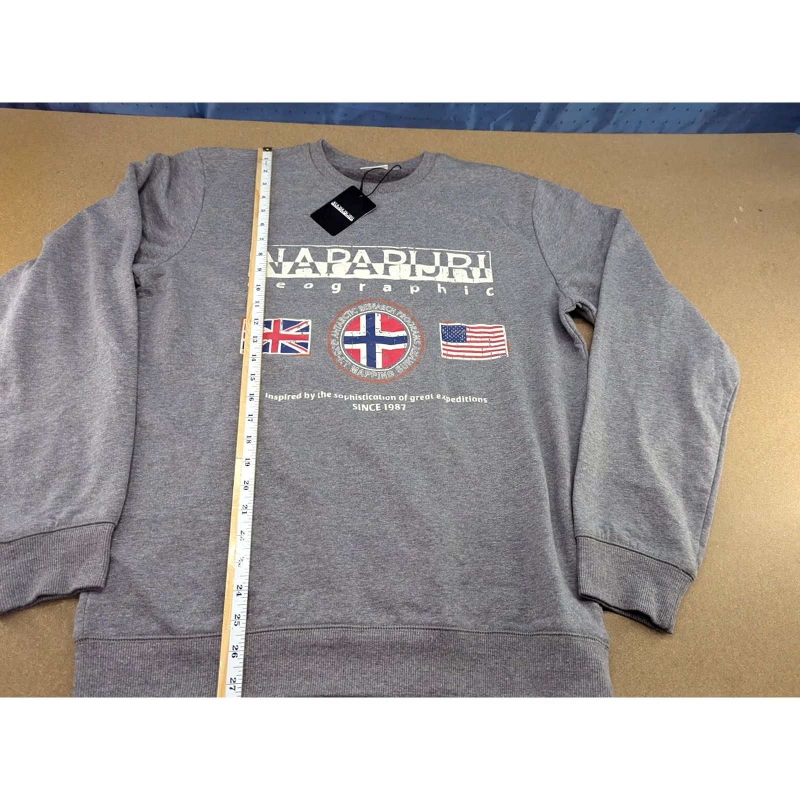 Napapijri Napapijri Mens Sweatshirt XL Crewneck Gray Antarctic Research Program Cotton Sweatshirt Mens XL Gray Napapijri Size US XL / EU 56 / 4 - 3 Thumbnail