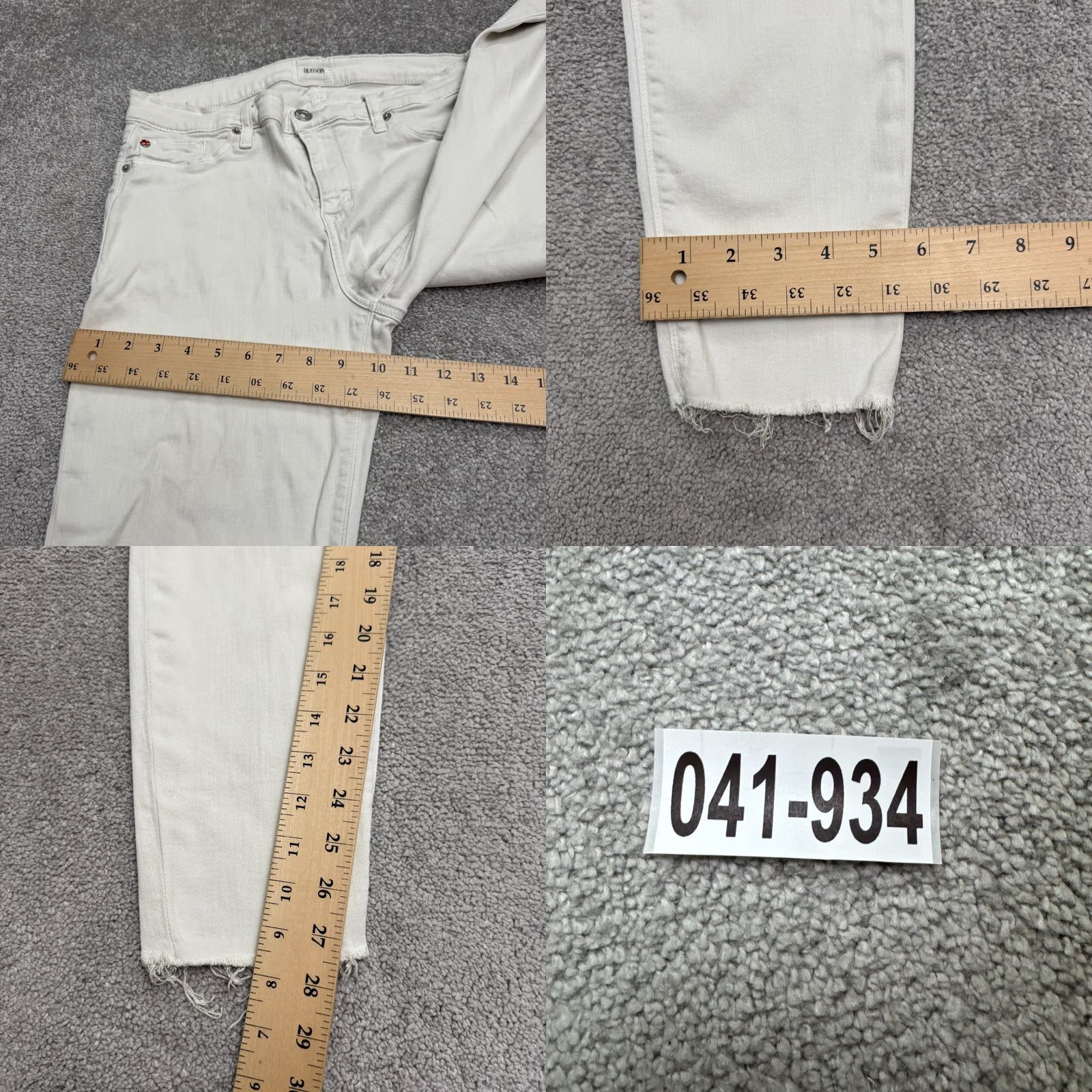 Hudson Hudson Krista Super Skinny Ankle Denim Jeans Womens 32 White Mid Rise Vintage No Size 24" / US 00 / IT 34 - 11 Thumbnail