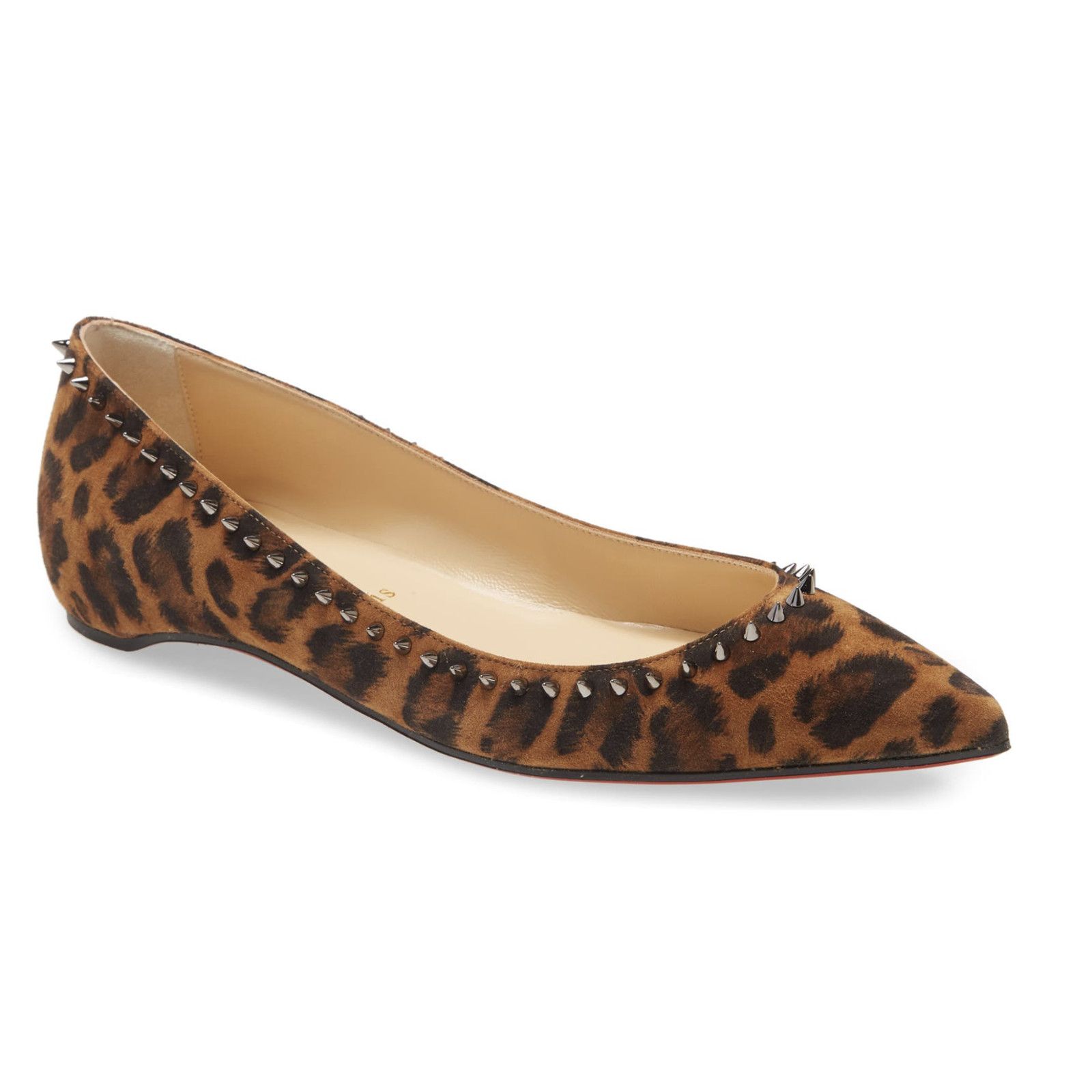 Christian Louboutin Christian Louboutin Anjalina Flat Leopard Black Brown Spike Size US 8 / IT 38 - 1 Thumbnail