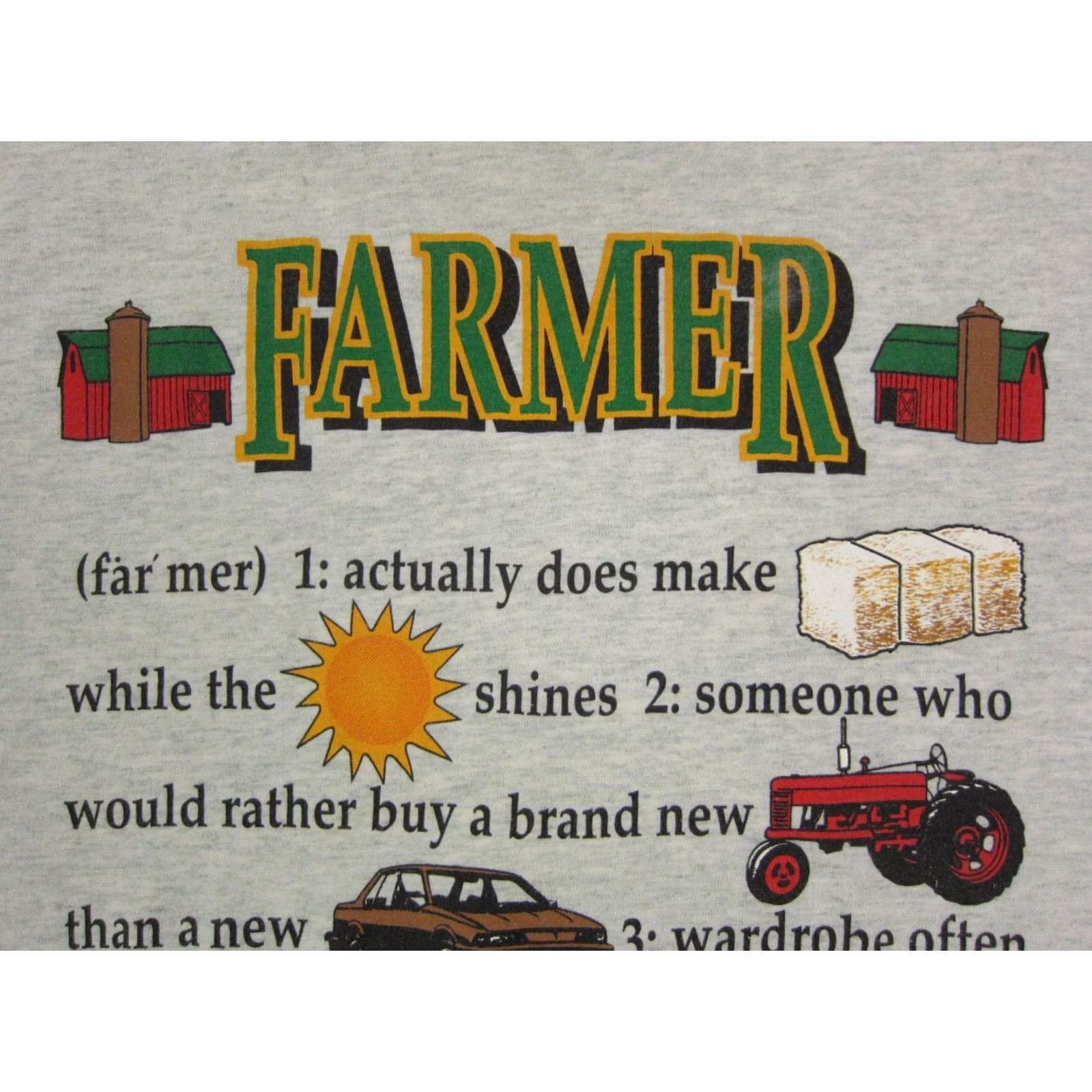 Fruit Of The Loom Vintage Farmer Shirt Mens Large Gray Single Stitch Made in USA Smells Like Money Size US L / EU 52-54 / 3 - 3 Thumbnail