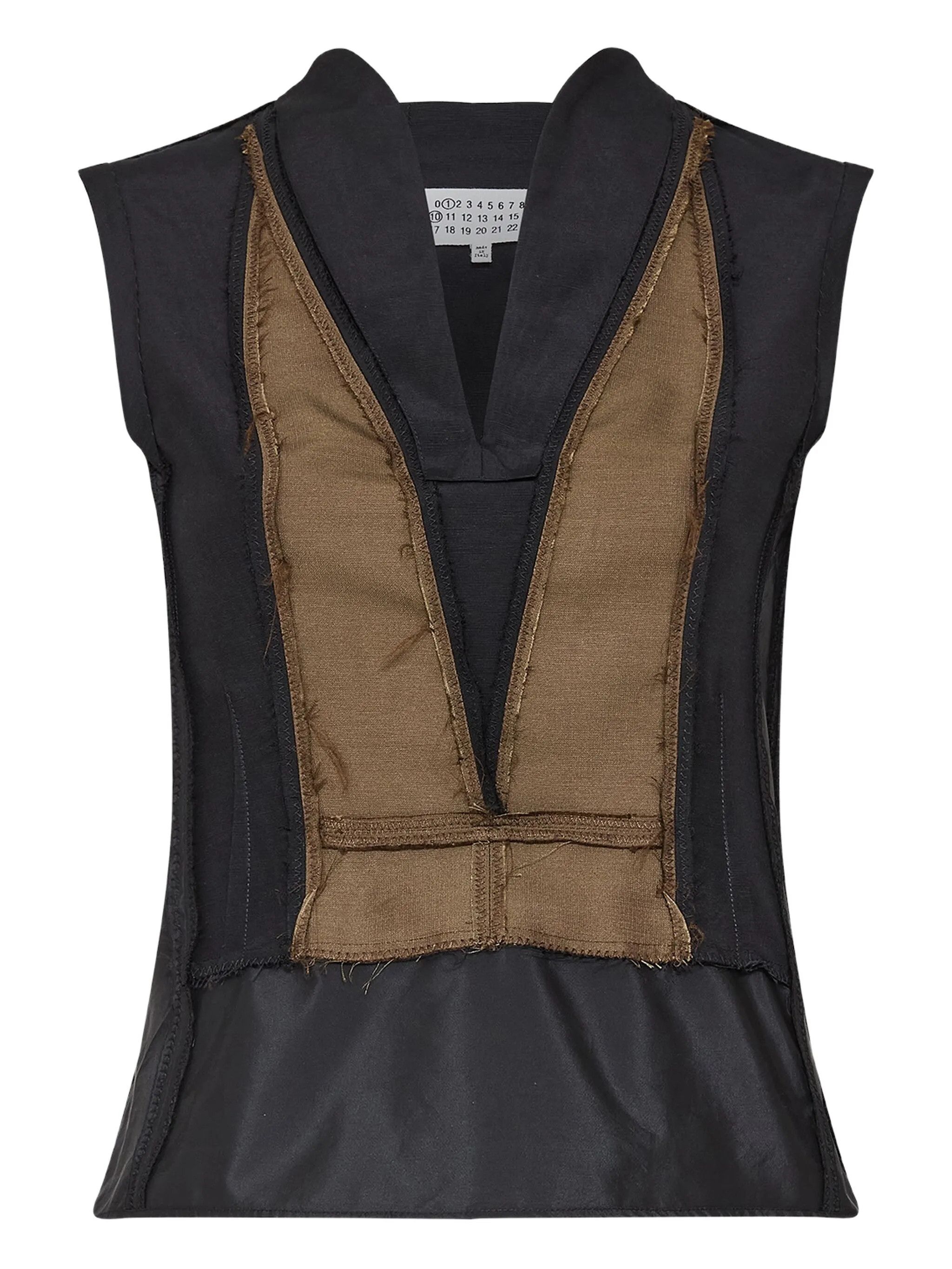 Maison Margiela o1w1db10526 Two-Tone Tank Top in Black/Brown Size S / US 4 / IT 40 - 1 Thumbnail