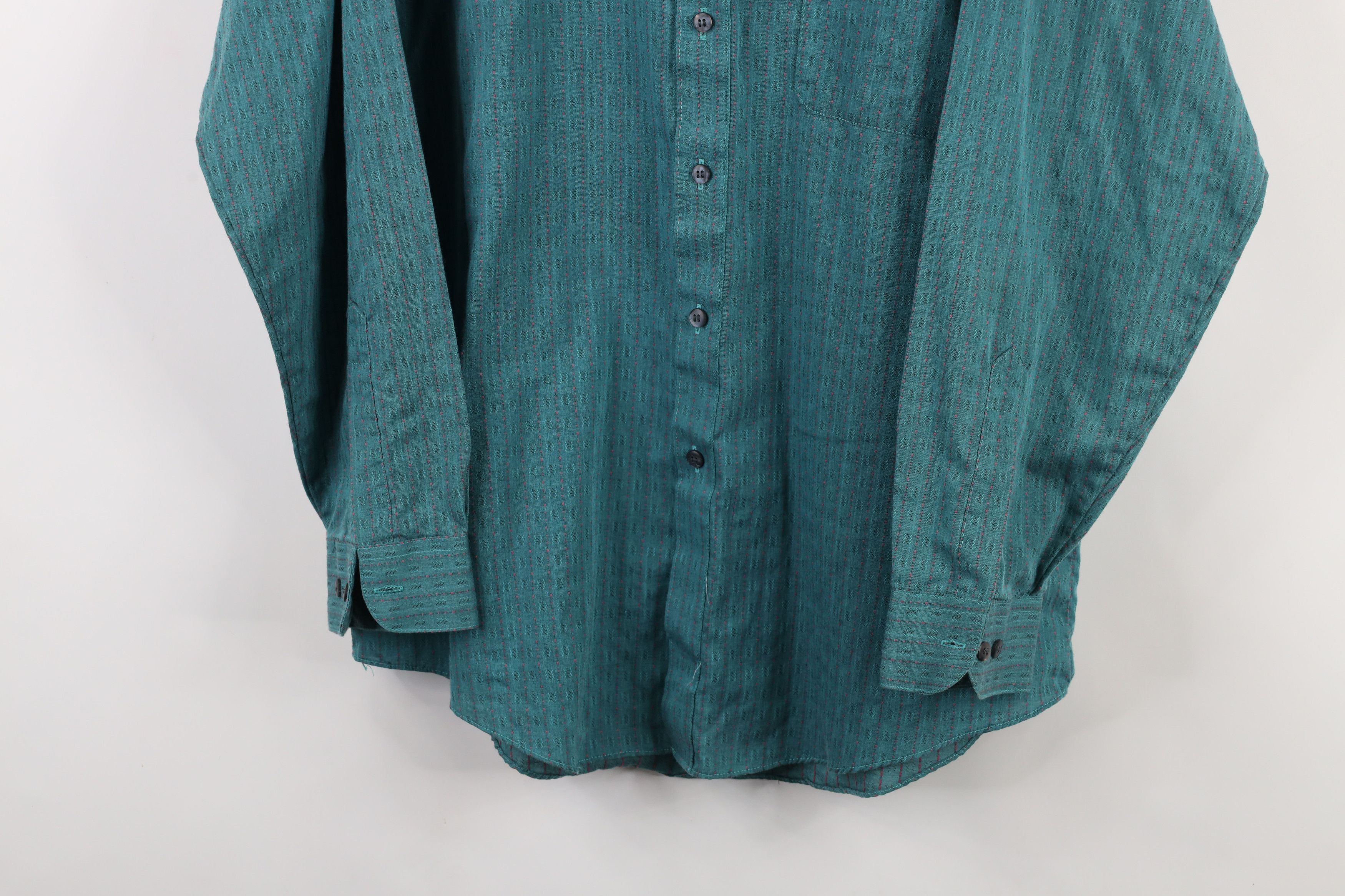 Vintage Vintage 90s Streetwear Needle Striped Collared Button Shirt Size US L / EU 52-54 / 3 - 3 Thumbnail