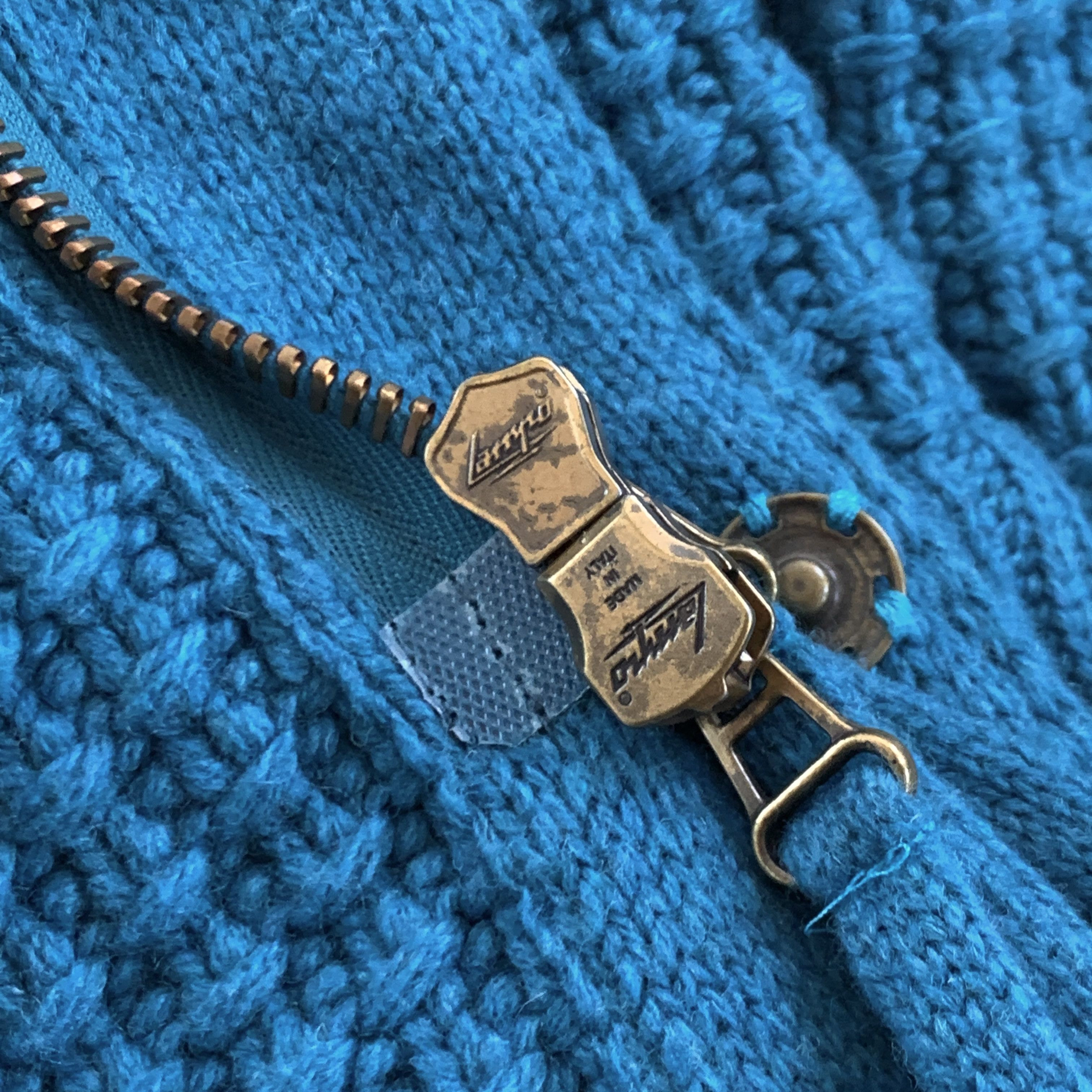 Bark BARK RARE Designer Knitted Heavy Military Blue Jacket Size US M / EU 48-50 / 2 - 8 Thumbnail