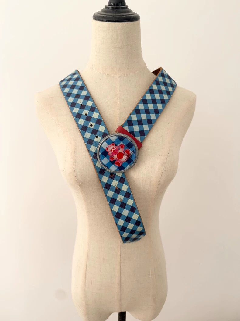 Vivienne Westwood Vivienne Westwood Red Blue Plaid Leather Belt - dmc Size ONE SIZE - 1 Thumbnail