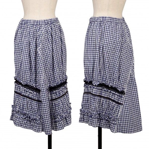 Comme des Garcons Comme Des Garcons size XS Blue Retro Plaid Lace Design Ski Size 24" / US 00 / IT 34 - 1 Thumbnail