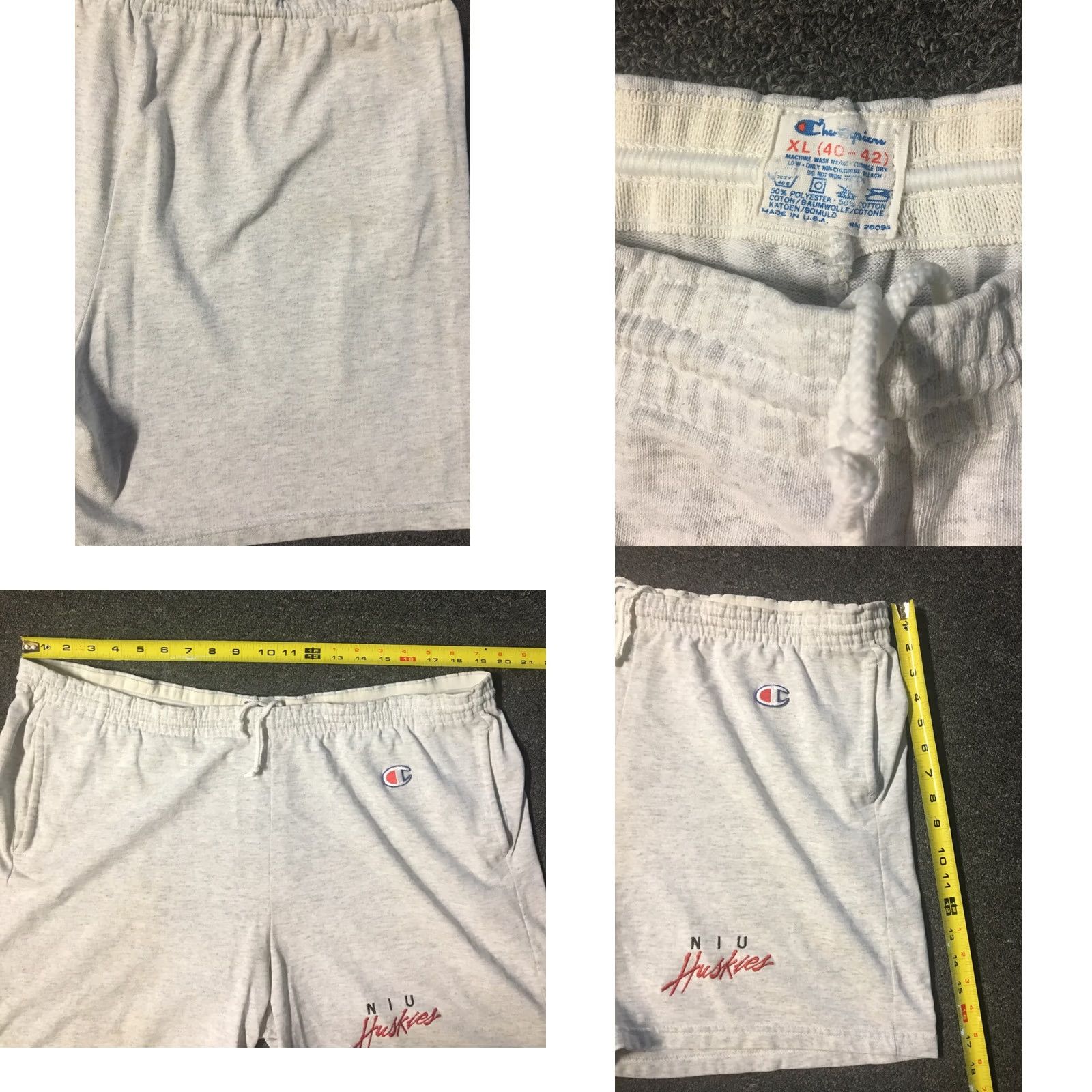Champion VINTAGE Champion NIU Huskies Faded Shorts XL Men Gray 80s 90s Athletic USA Grunge Nautical Colleg e Track & Field Size US 36 / EU 52 - 8 Thumbnail