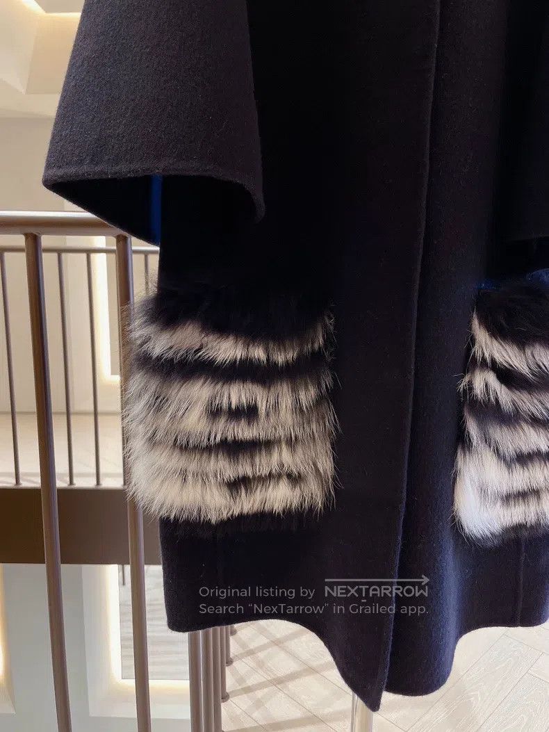 Fendi Fendi Classic fur pocket black cloak coat Size S / US 4 / IT 40 - 5 Thumbnail