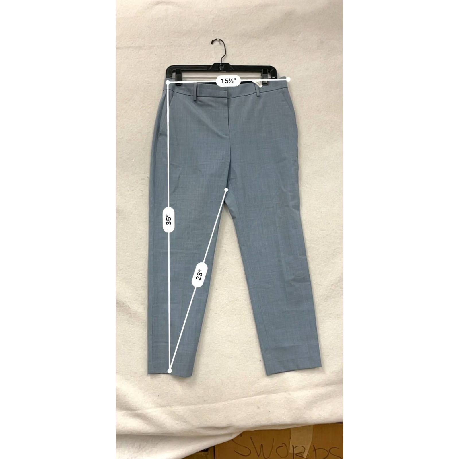 Theory Theory Wool-Blend Trousers Womens 6 Gray Dress Pants Pockets Front Back Zip Fly Button Closure Straight-Leg Tailored Like New Size 28" / US 6 / IT 42 - 7 Thumbnail