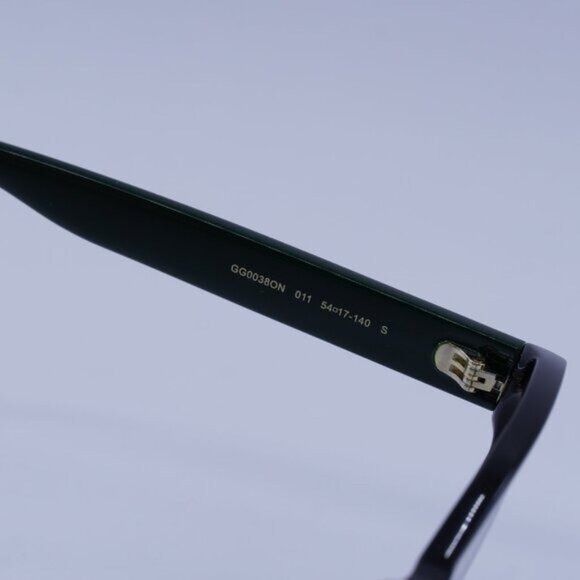 Gucci Gucci GG0038ON 011 Eyeglasses Black/Green 54mm Square Frame Size ONE SIZE - 7 Thumbnail