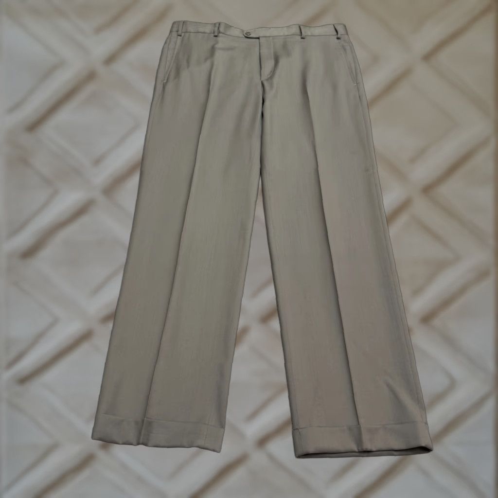 Zanella Zanella Mens 38x30 Wool Dress Pants Brown Straight Leg Vintage No Size US 38 / EU 54 - 1 Thumbnail