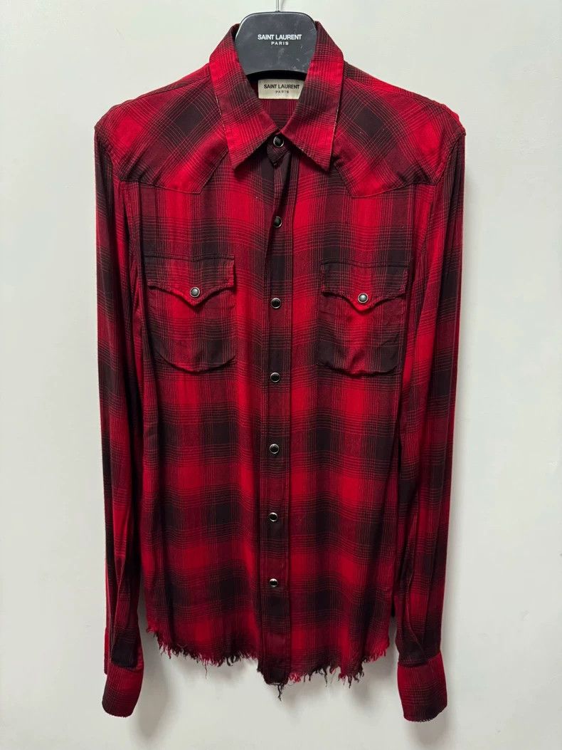 Saint Laurent Paris Saint Laurent Paris16SS Show Style Plaid Tassel Cat Eye Bl Size US XS / EU 42 / 0 - 1 Thumbnail