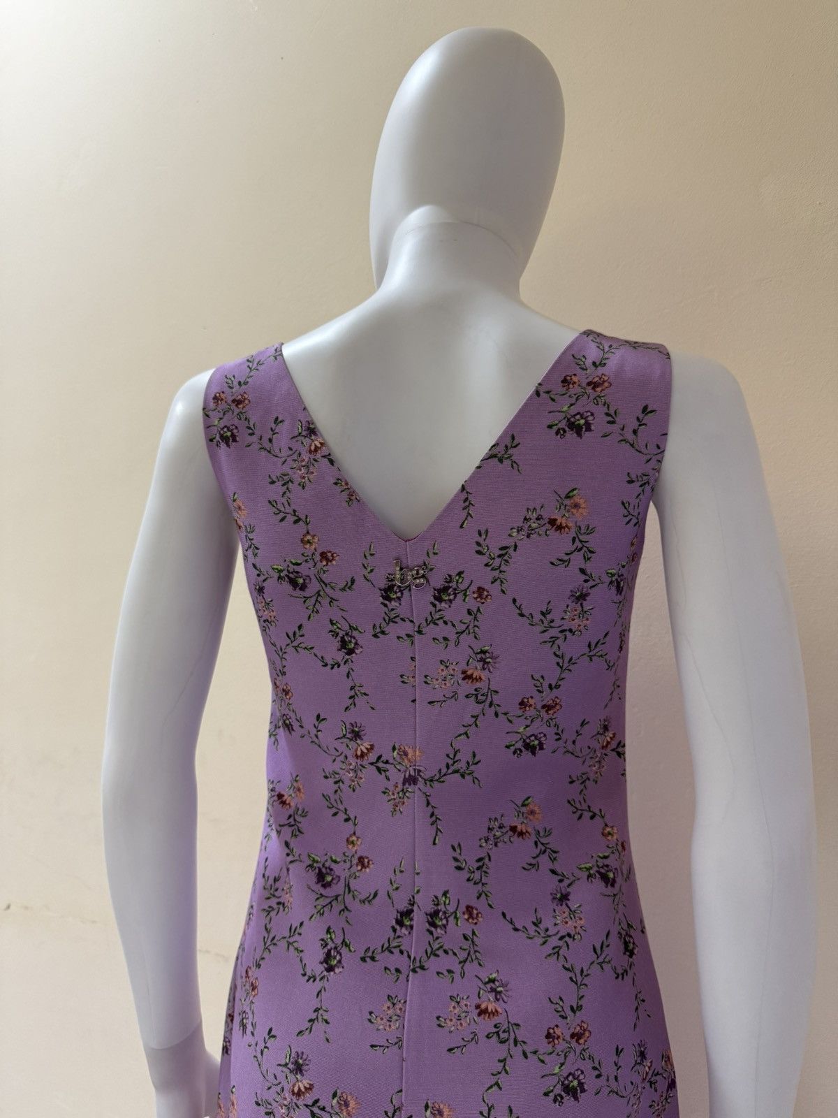 Blumarine Blugirl Blumarine Purple Sleeveless Floral Mini Dress Size XS / US 0-2 / IT 36-38 - 8 Thumbnail