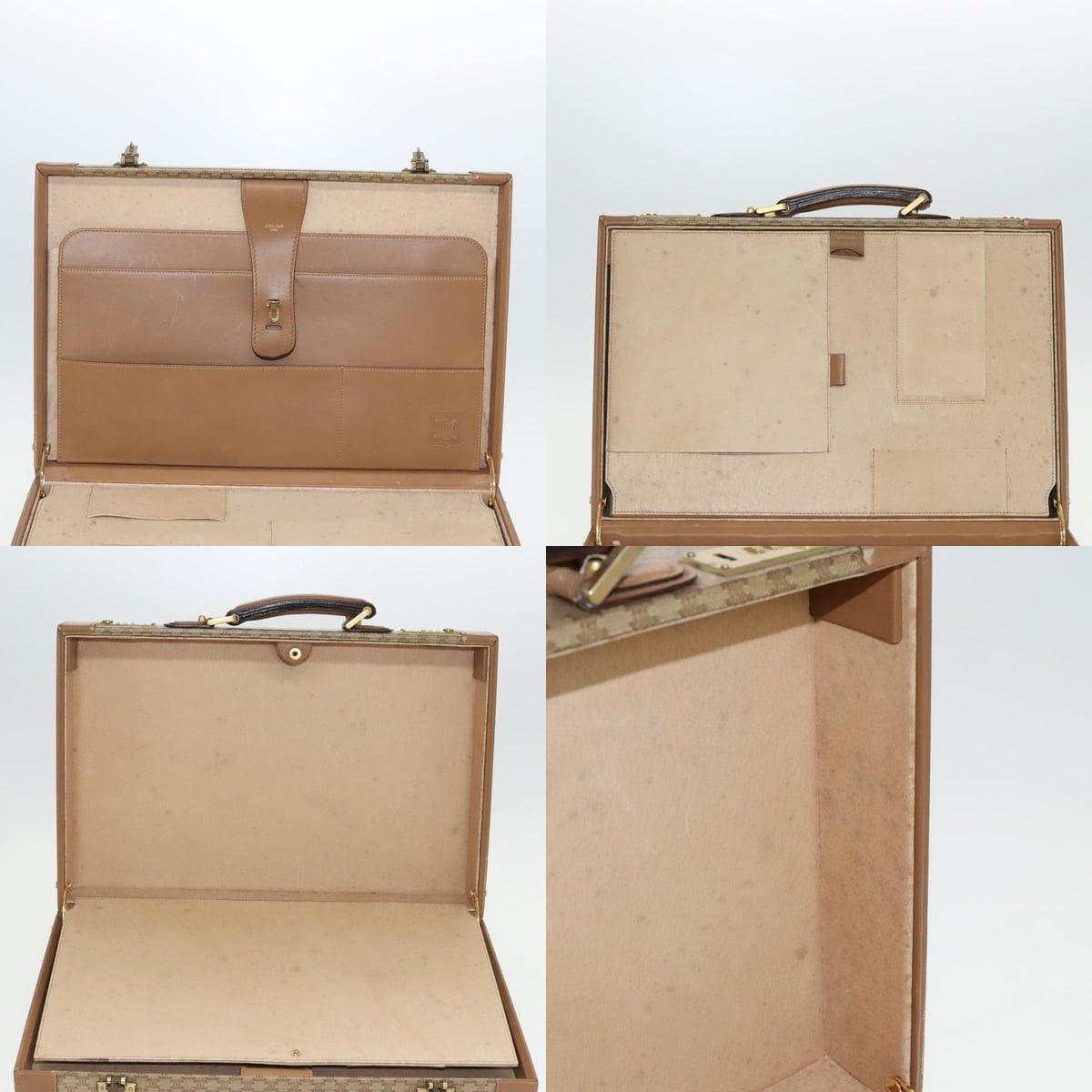 Celine CELINE Attache Case Macadam Canvas Trunk Beige Gold Size ONE SIZE - 12 Thumbnail
