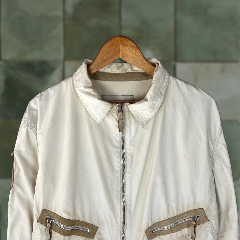 Ermanno Scervino Jacket 54 Beige Vintage Designer Zip Bomber Men Jacket Beige Zip 54 Y2K Italy Vintage Mens