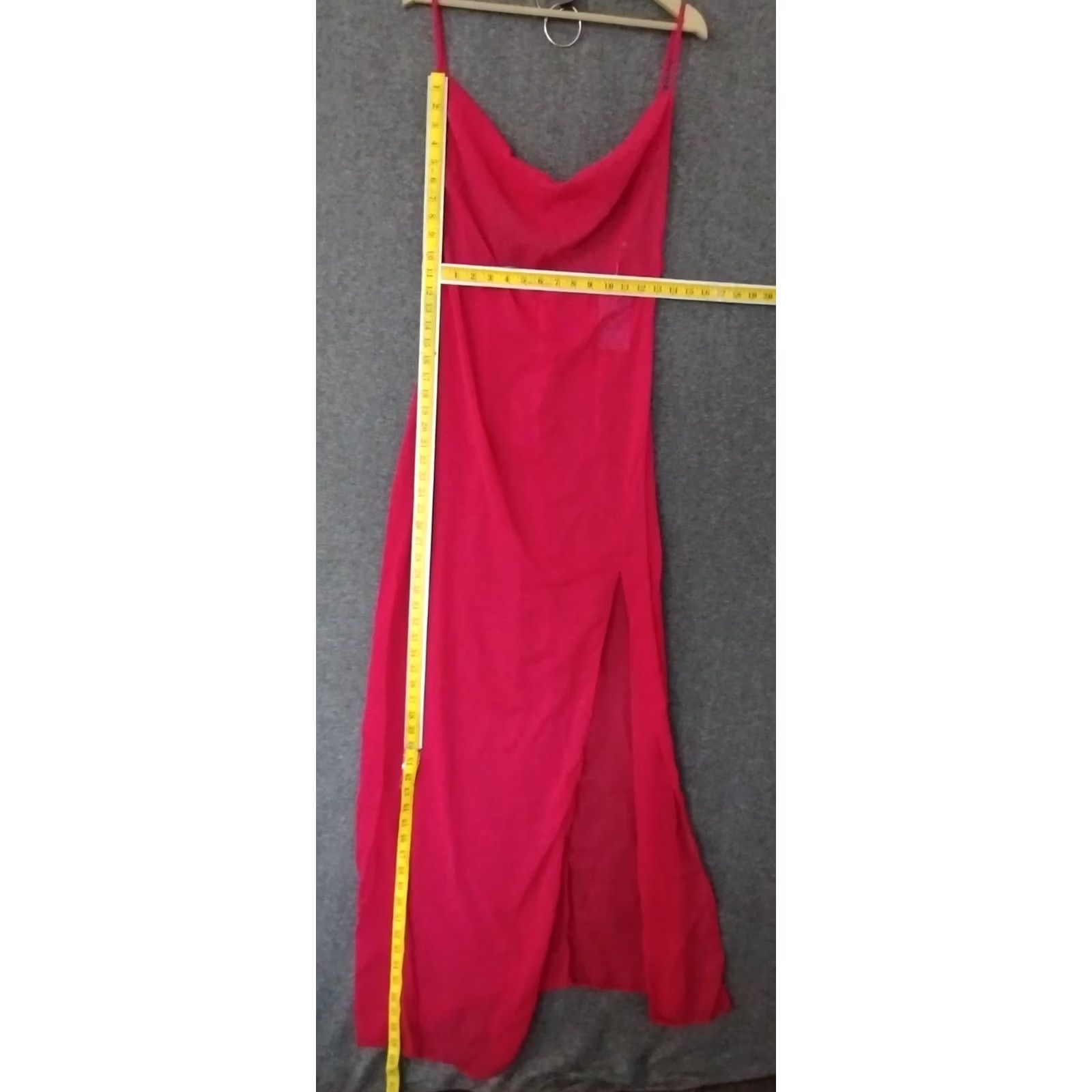 Vintage Toluca Swim Red Maxi Cover Up Cowl Neck Sheer Dress - Size M - Women’s Beach Summer Party Ladies Size M / US 6-8 / IT 42-44 - 4 Thumbnail