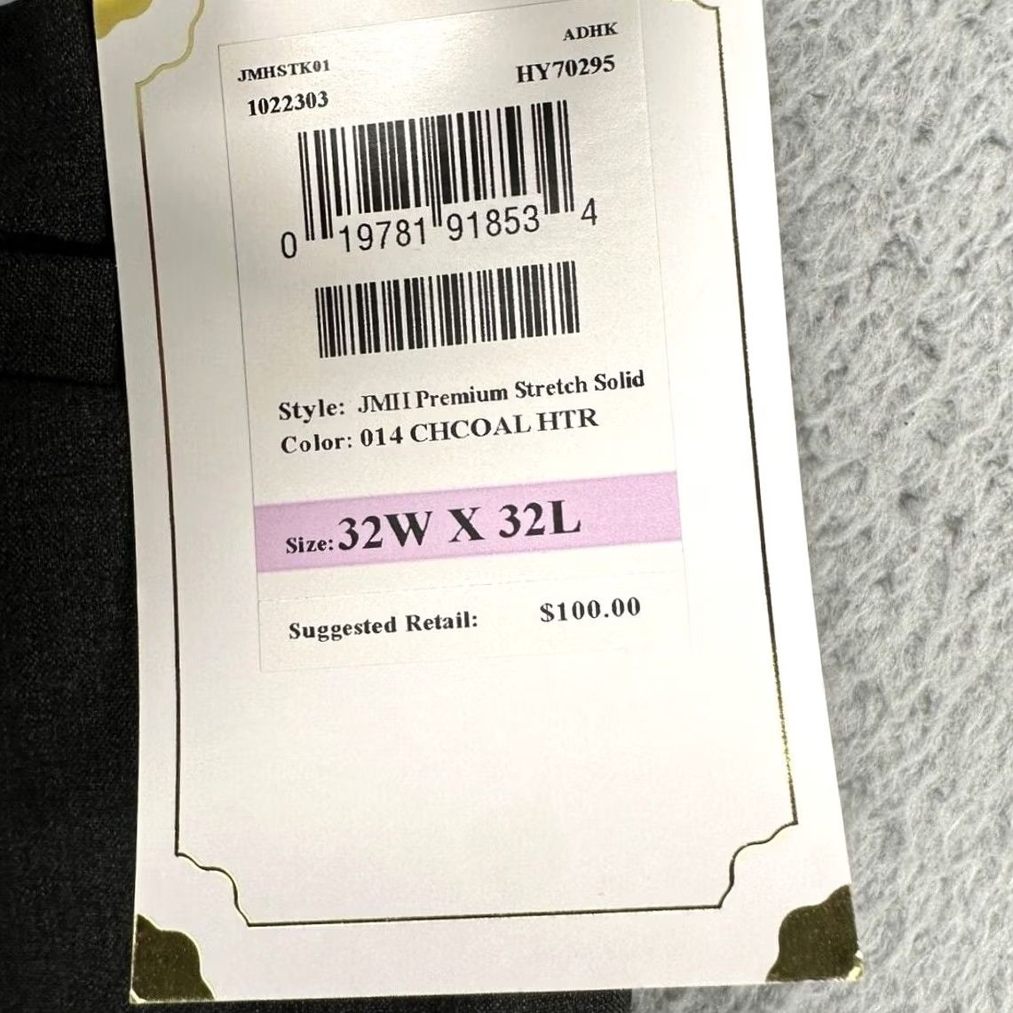 Haggar J.M Haggar Joe III Pants Mens 32X32 Charcoal Grey Dress Slim Fit Flat Front NEW Pants Mens 32X32 Gray Slim Fit Formal Casual Size US 32 / EU 48 - 2 Thumbnail