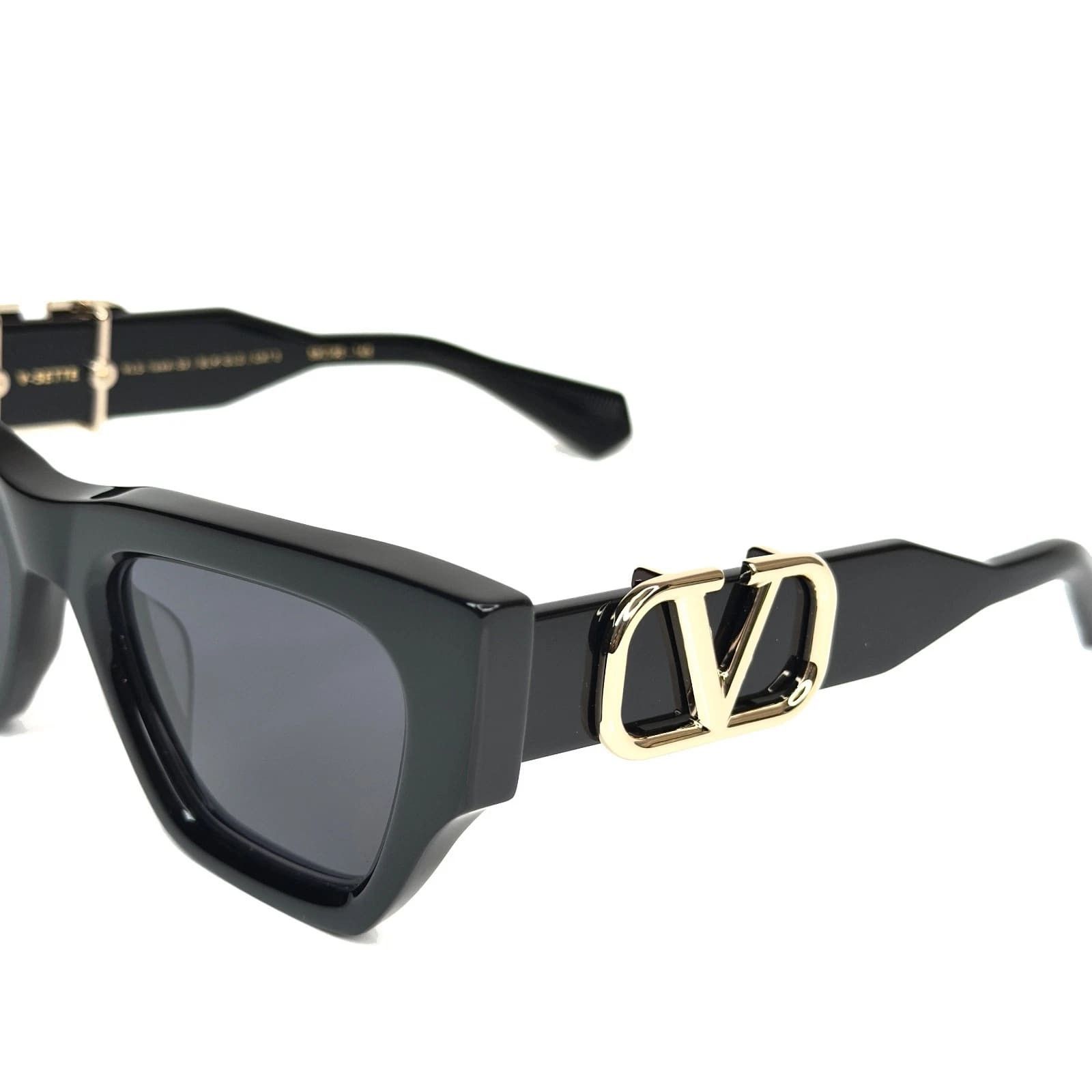 Valentino VALENTINO V-SETTE VLS166 Black VLS 166A Gold Logo Sunglasses Size ONE SIZE - 8 Thumbnail
