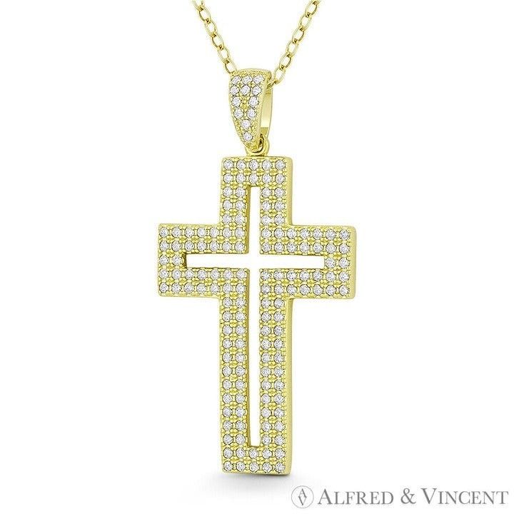 Other Latin Crucifix Cross Cubic Zirconia .925 Sterling Silver Size ONE SIZE - 1 Preview