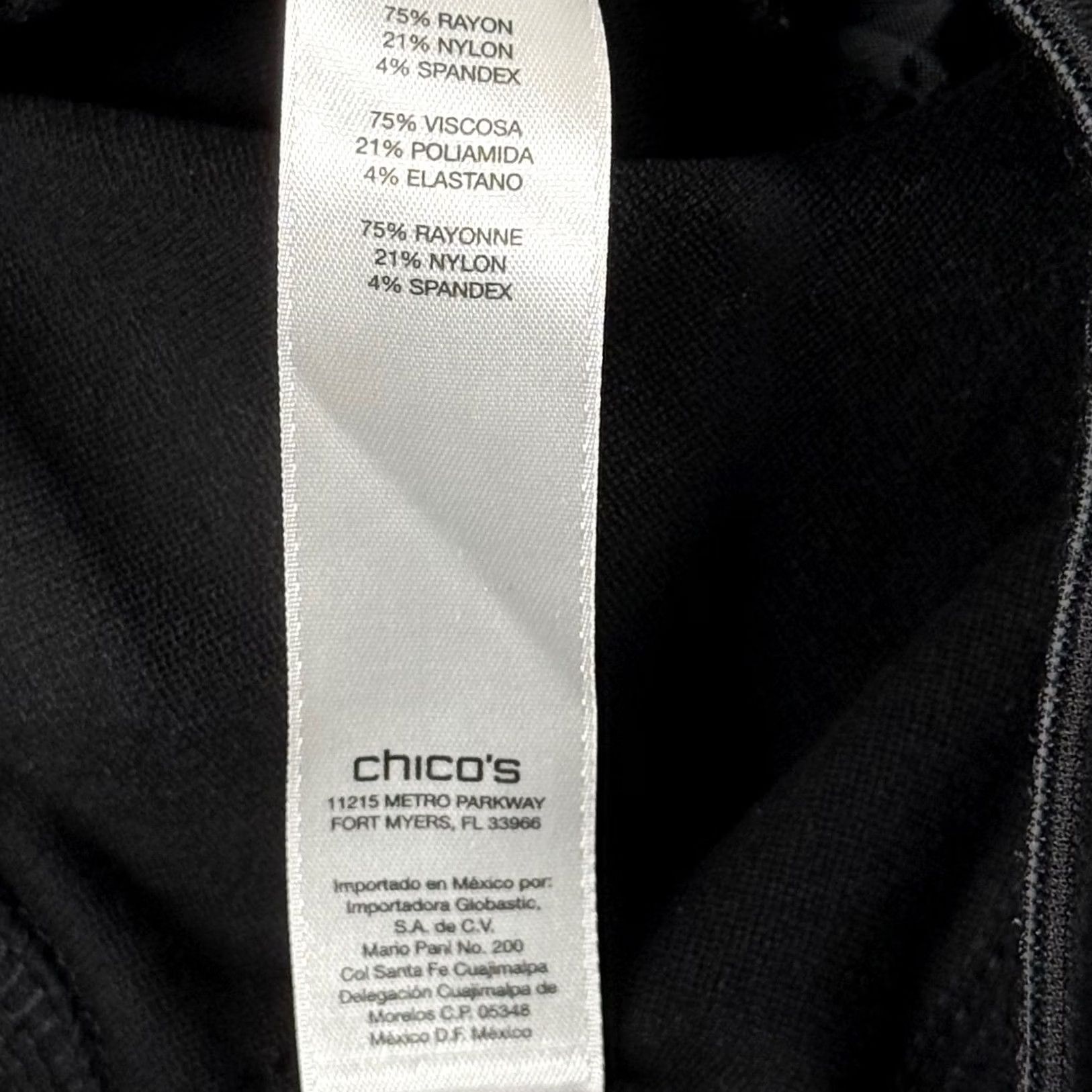Vintage Chico's SO SLIMMING Black Pants Straight Leg 32x27 Regular Womens Mid Rise Tapered Pocket Stretch Easy Care 6 0.5 Size 28" / US 6 / IT 42 - 7 Thumbnail