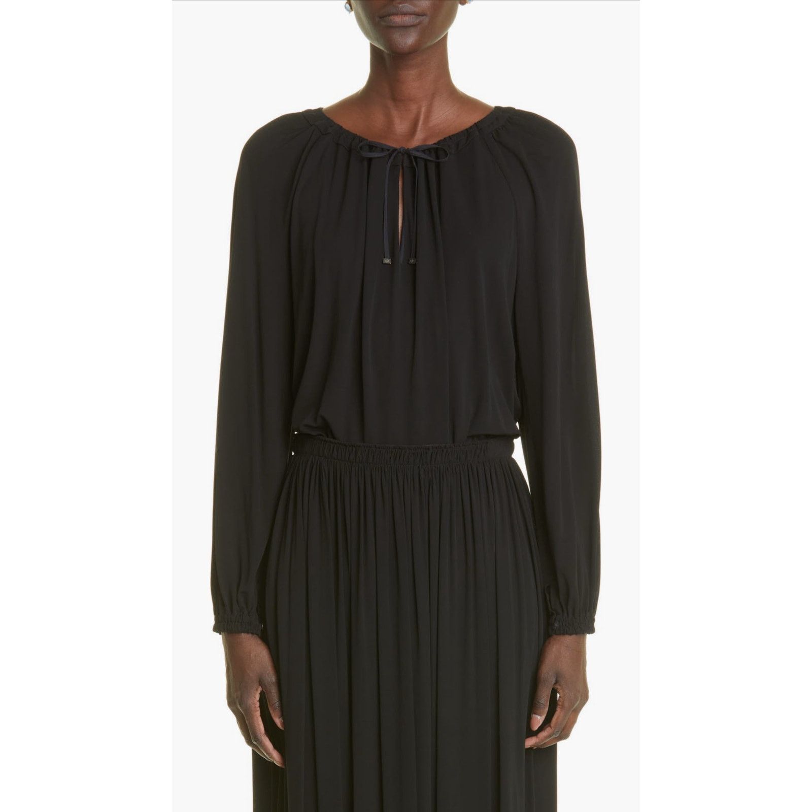 Loro Piana $1600 Value Loro Piana Clio Crepe Jersey Blouse Size XL / US 12-14 / IT 48-50 - 8 Thumbnail