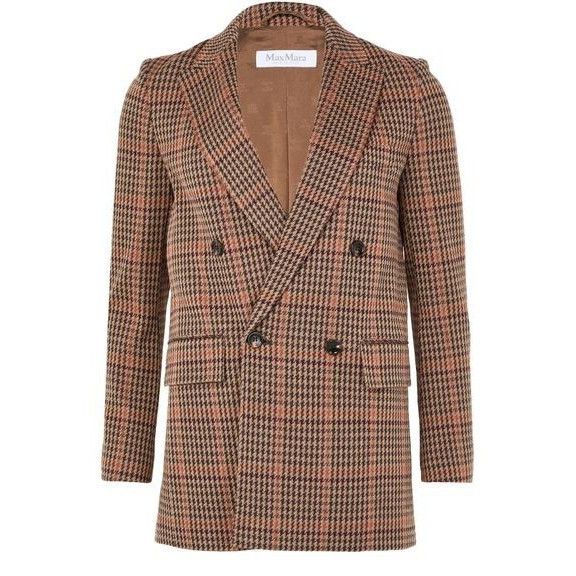 Max Mara MAX MARA Check Brown Wool Blazer Jacket New & Authentic (Wom Size XS / US 0-2 / IT 36-38 - 1 Thumbnail