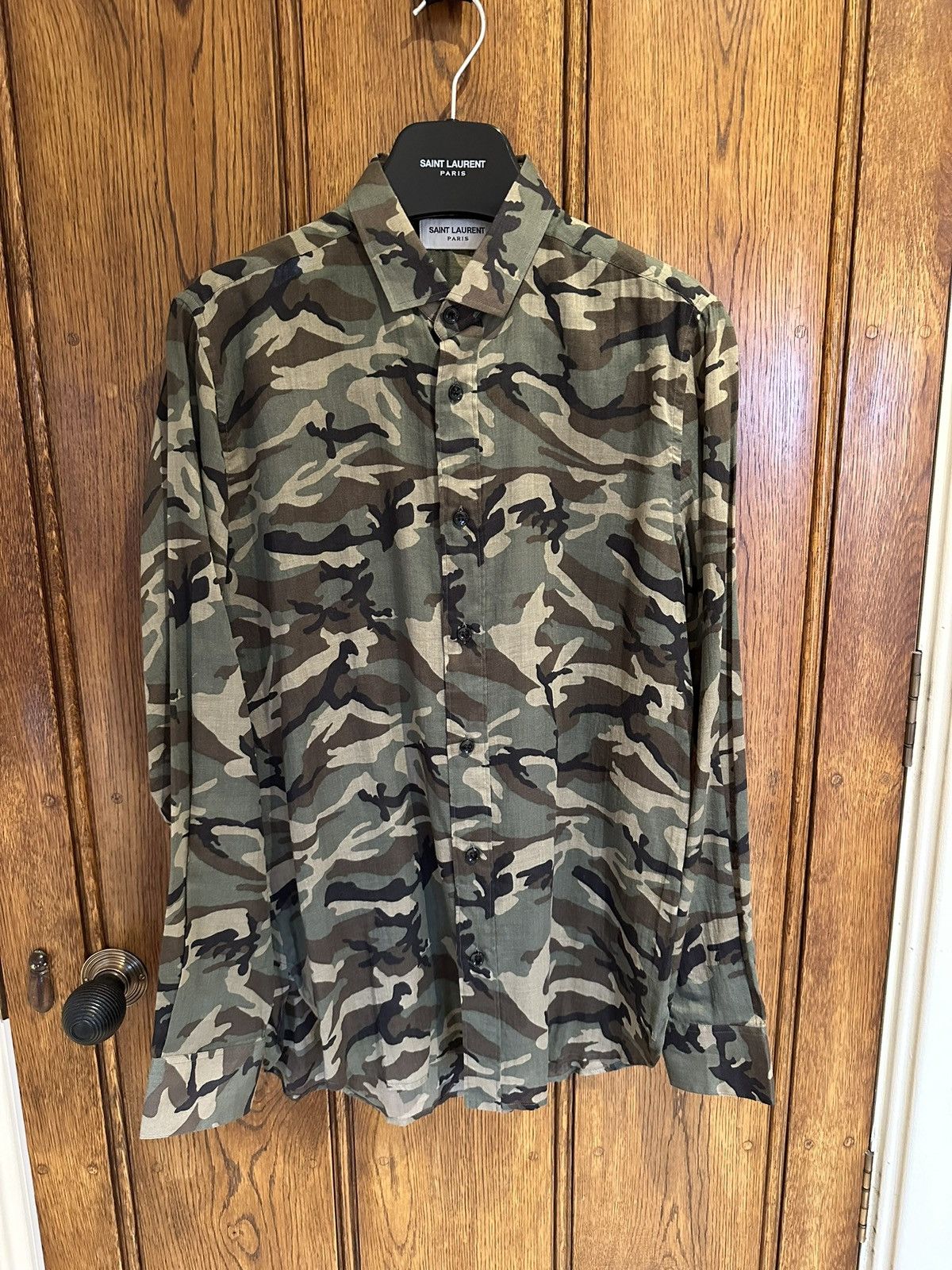Saint Laurent Paris SS16 Saint Laurent camouflage camo shirt 😍 38 Size US M / EU 48-50 / 2 - 1 Thumbnail