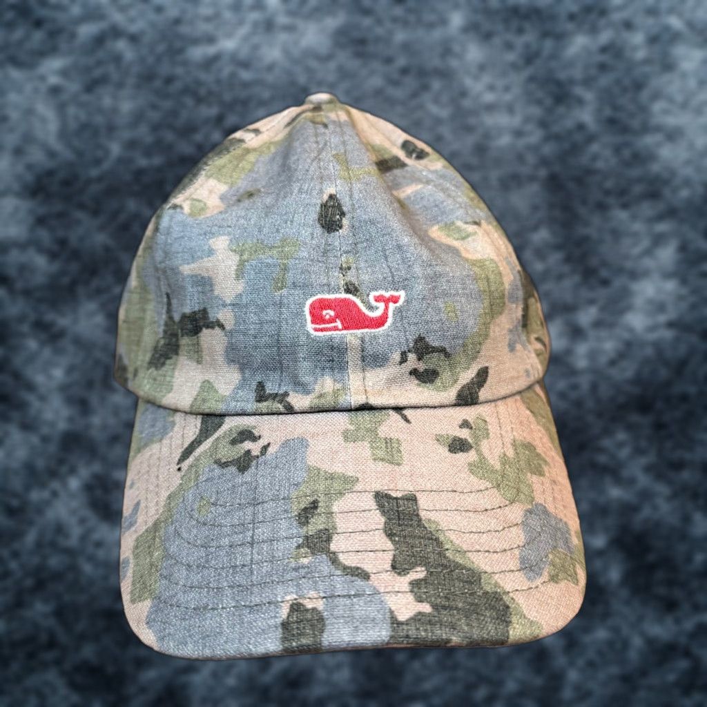 Vineyard Vines Vineyard Vines Camo Whale Logo Hat Mens Adjustable Cotton Baseball Cap Adult Size ONE SIZE - 1 Thumbnail