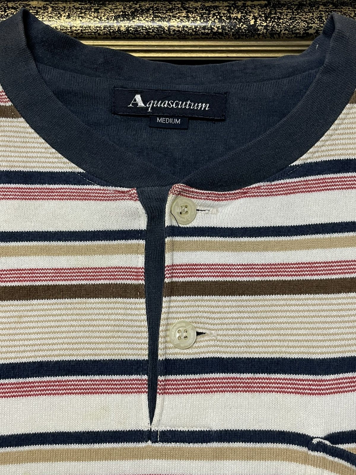 Aquascutum Vintage 1990s Designer Aquascutum Stripe Classic Longsleeve Size US M / EU 48-50 / 2 - 12 Thumbnail