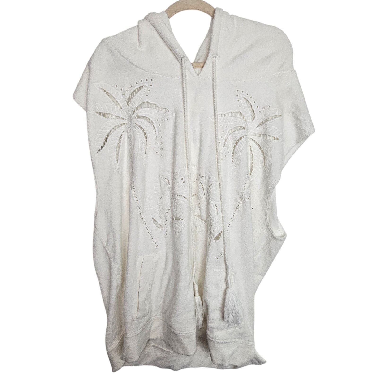 Anthropologie Anthropologie Embroidered Terry Hooded Pullover Sweater Size M / US 6-8 / IT 42-44 - 2 Thumbnail