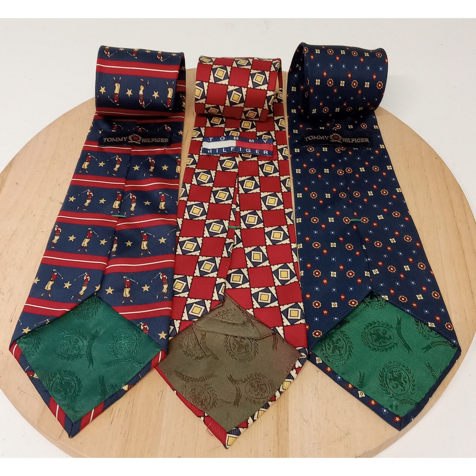 Tommy Hilfiger Set Of 3 Tommy Hilfiger Ties Men's 100% Italian Silk USA Size ONE SIZE - 2 Thumbnail