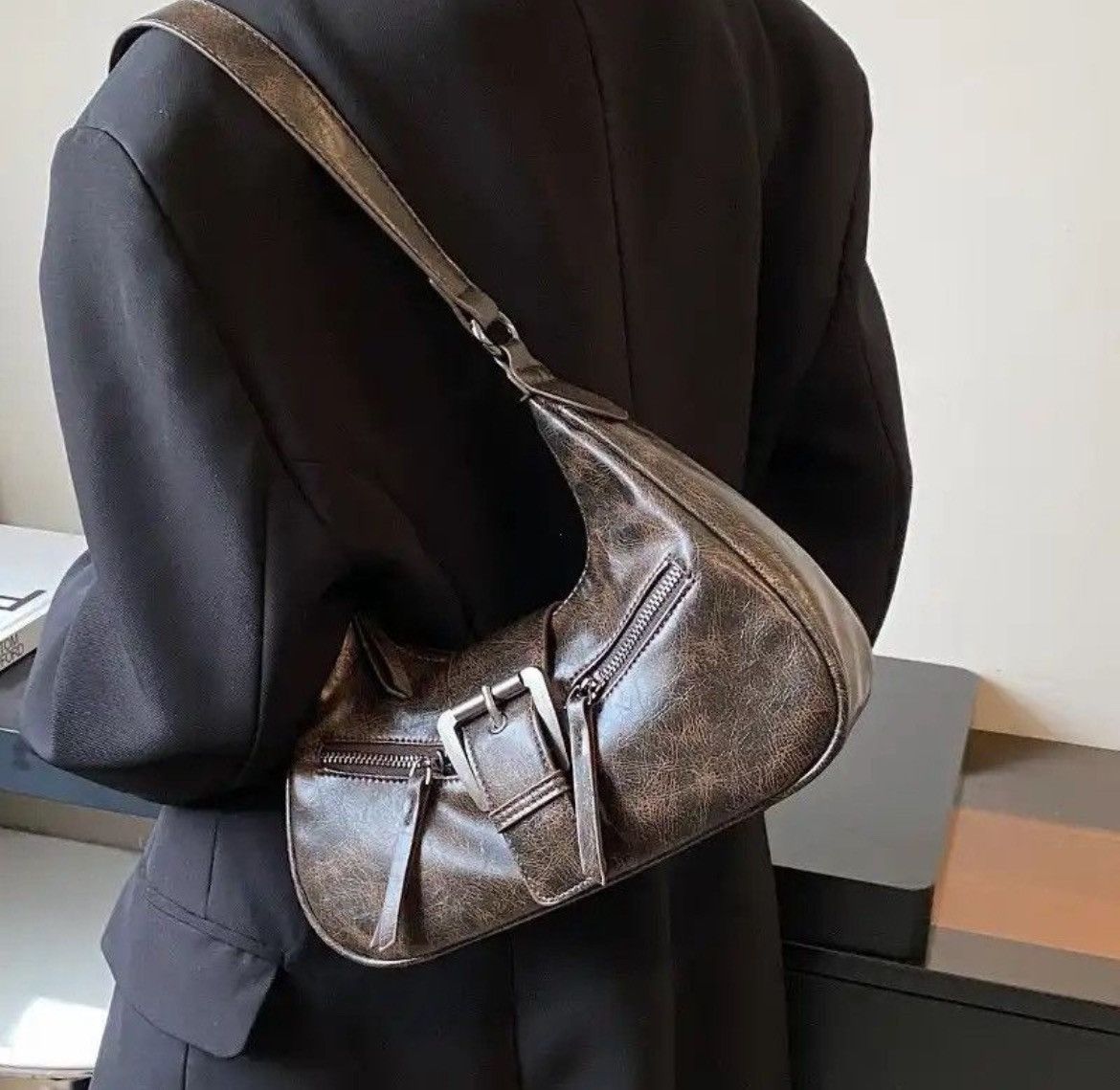 Leather PU Leather Shoulder Bag Size ONE SIZE - 1 Thumbnail