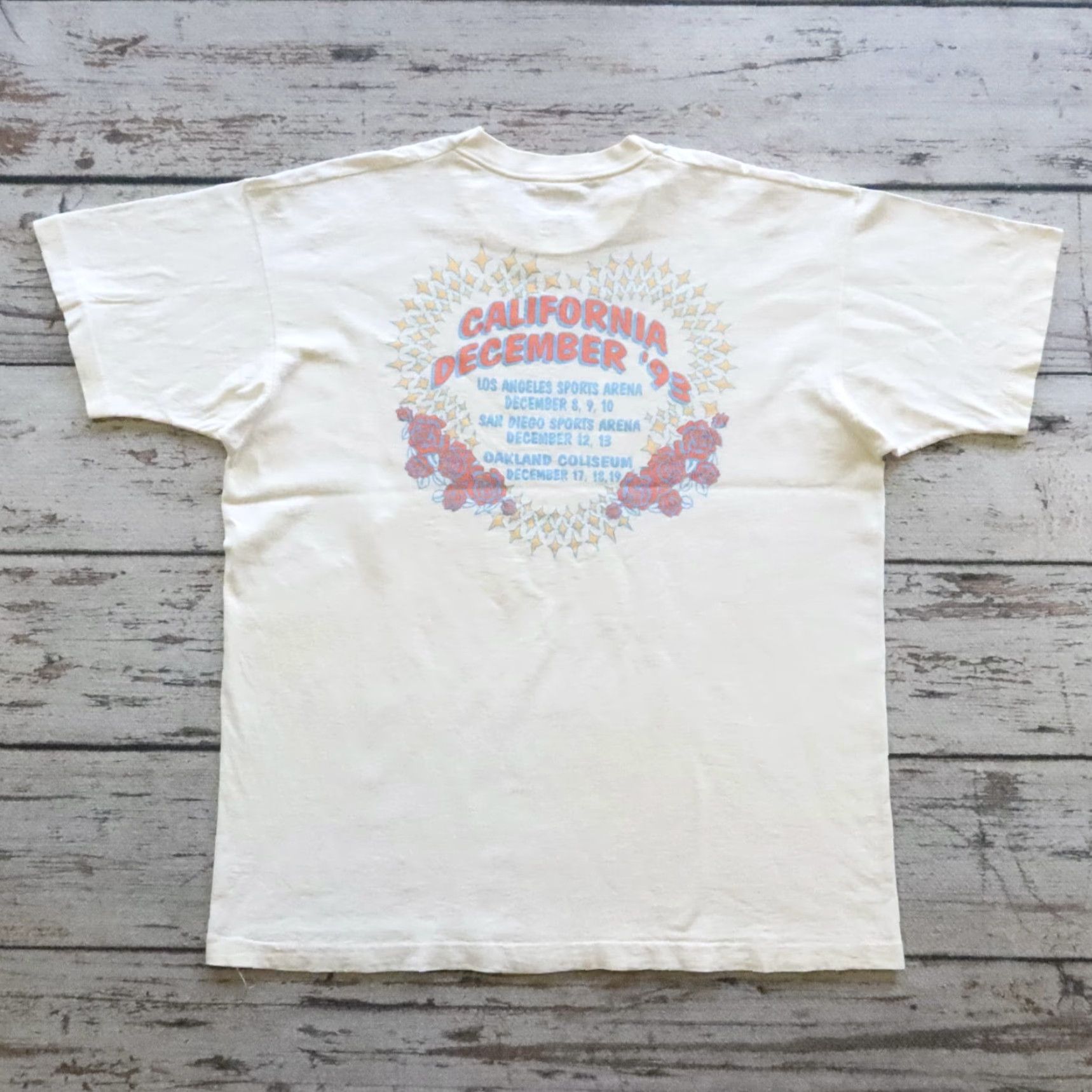 Vintage VINTAGE Grateful Dead Tshirt California '93 Tour Graphic XL White Mens Size US XL / EU 56 / 4 - 2 Thumbnail