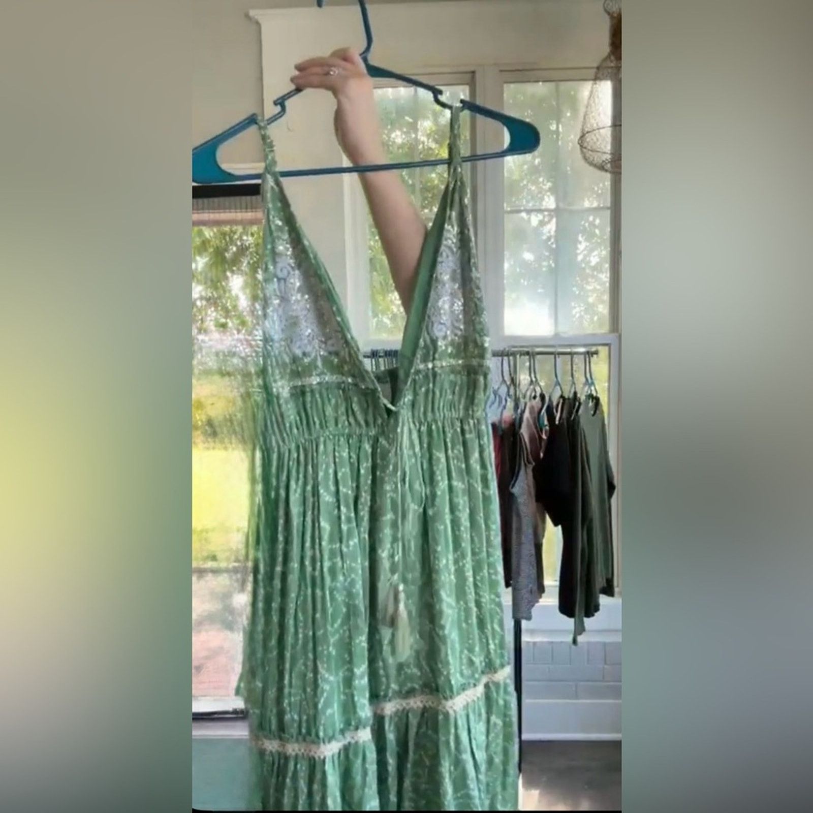Other New Boutique Green Boho Maxi Dress Size Small / Medium Size 4XL / US 24-26 - 4 Thumbnail