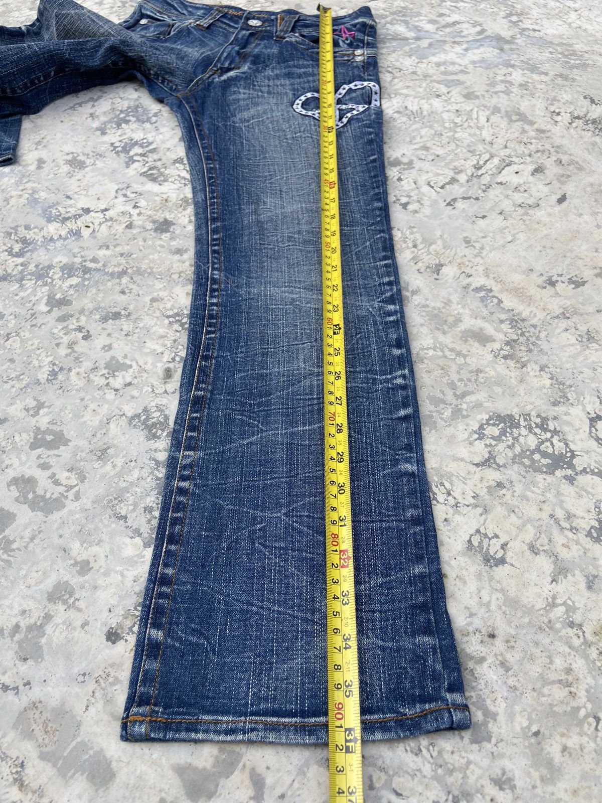 Japanese Brand VTG Y2K Pink latte denim flare pants women Size 25" / US 0 / IT 36 - 15 Thumbnail