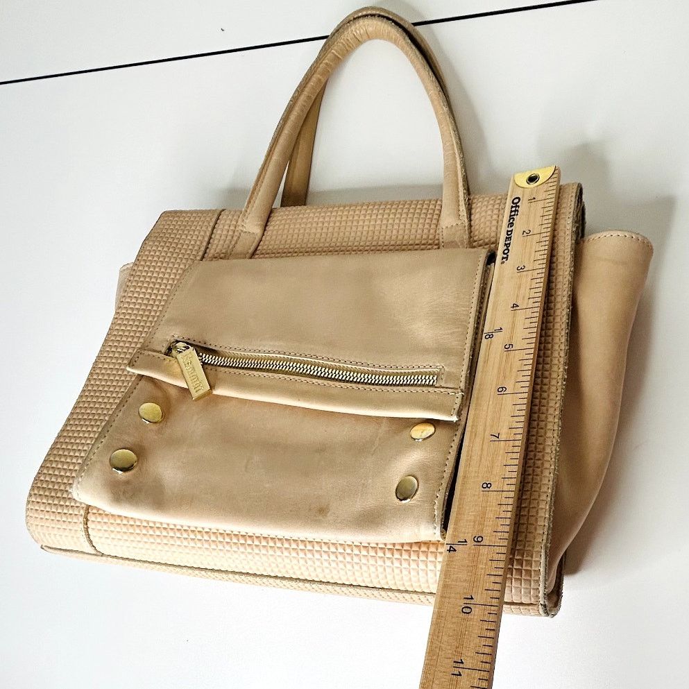 HAMMITT Hammitt Cream Leather Satchel Front Zip Pocket Red Interior Size ONE SIZE - 18 Thumbnail