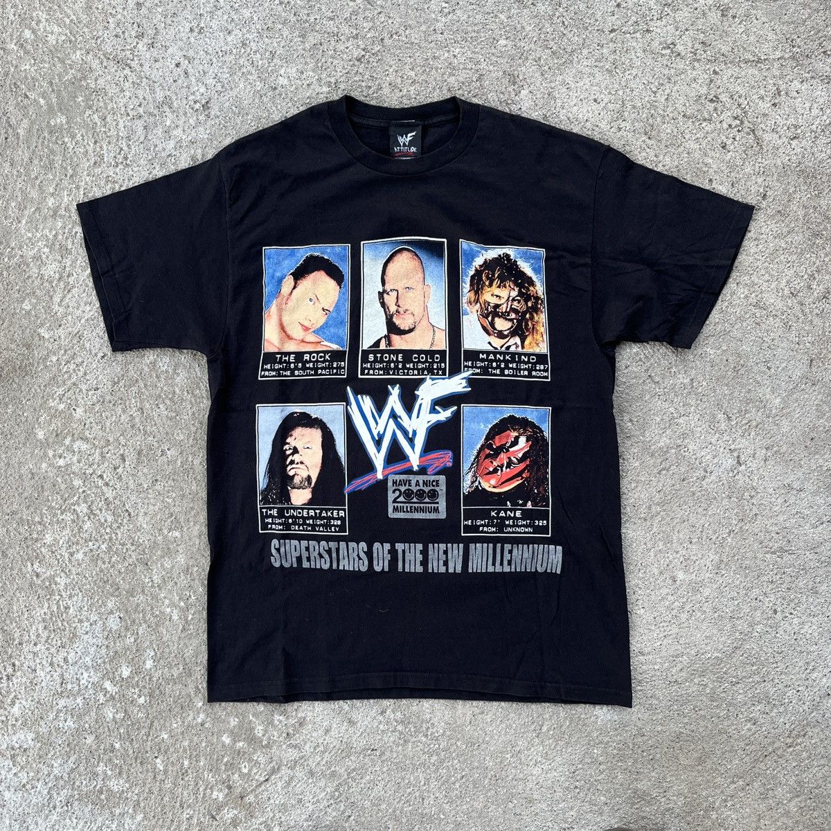 image of Superstars Of The Millenium 2000 Vintage T-Shirt in Black, Men's (Size Large)