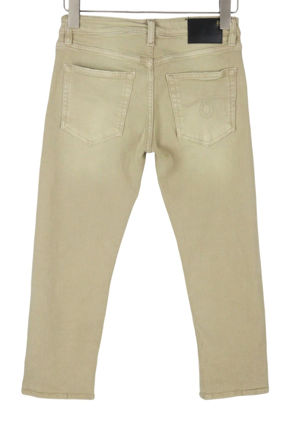 R13 BOY STRAIGHT 26 Khaki Stretch Cropped Ankle Zip 87788 Size 26" / US 2 / IT 38 - 3 Thumbnail
