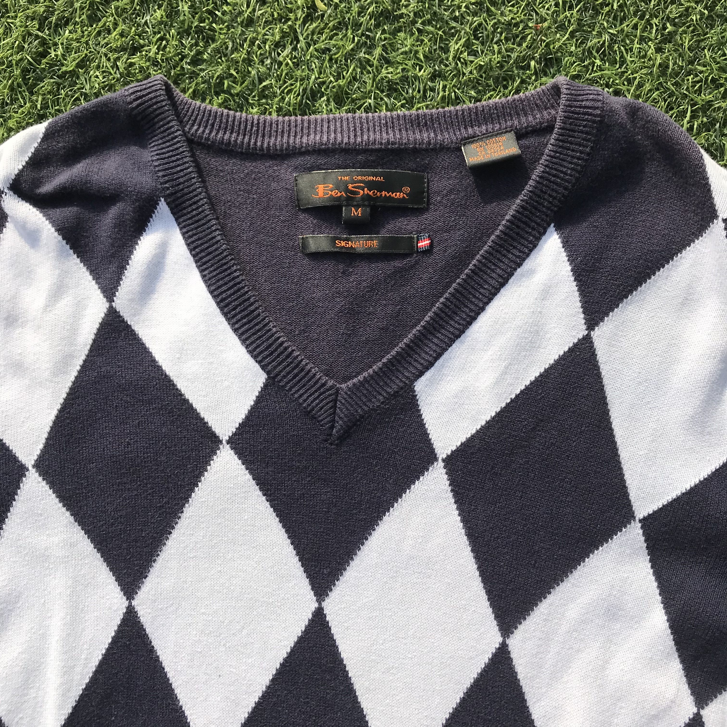 Ben Sherman Ben Sherman Classic Retro Mod Diamond Checker argyle sweater Size US M / EU 48-50 / 2 - 2 Thumbnail