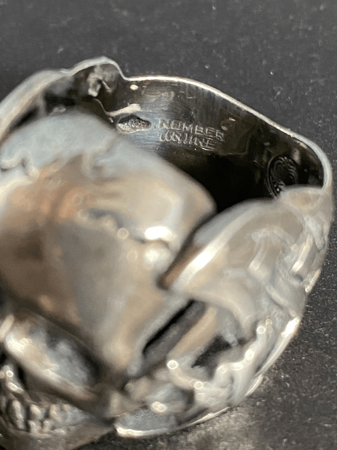 Number (N)ine Number Nine woven 950 silver skull ring Size ONE SIZE - 7 Thumbnail